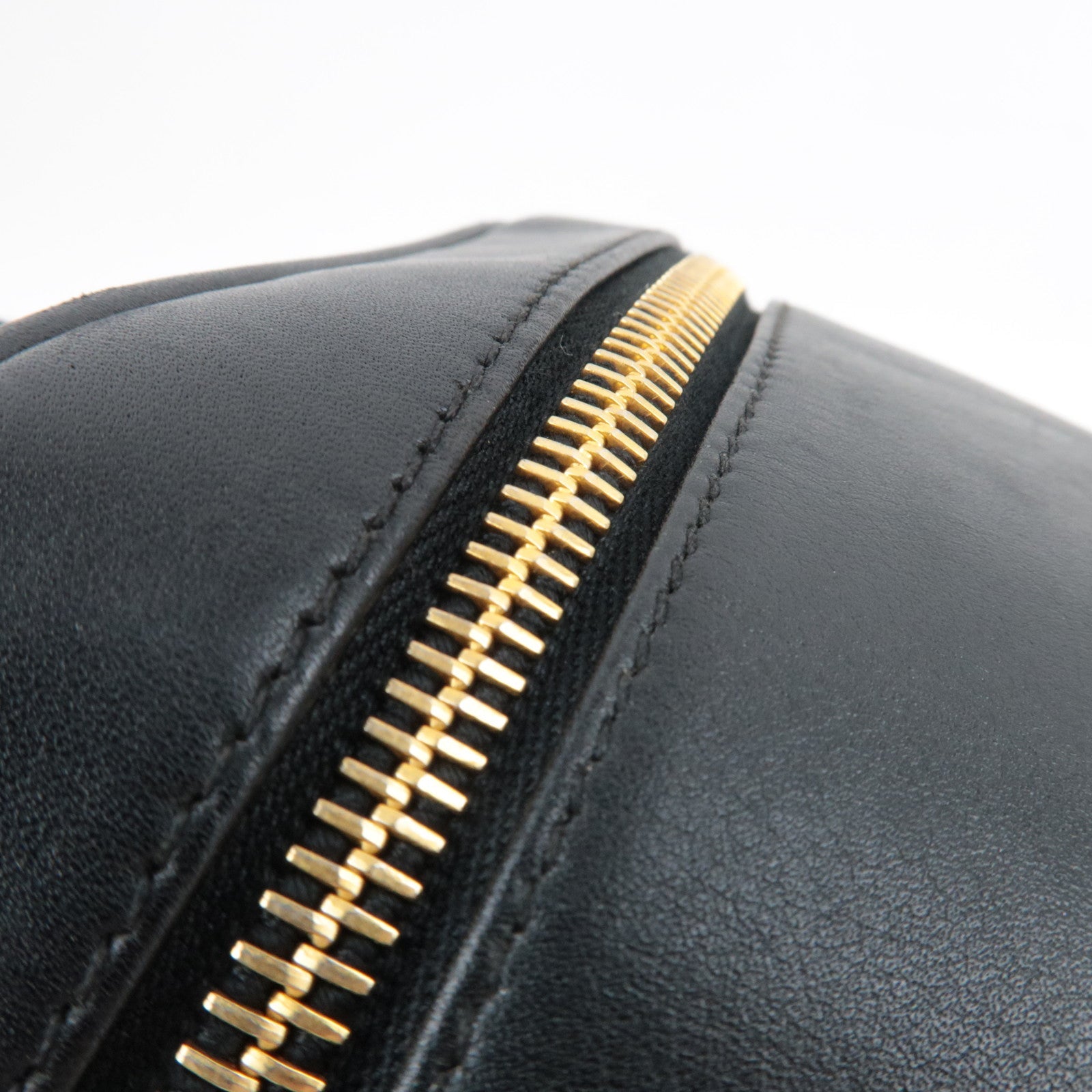 CHANEL Bicolore Vanity Bag Leather Black Gold HDW A01619 3124597