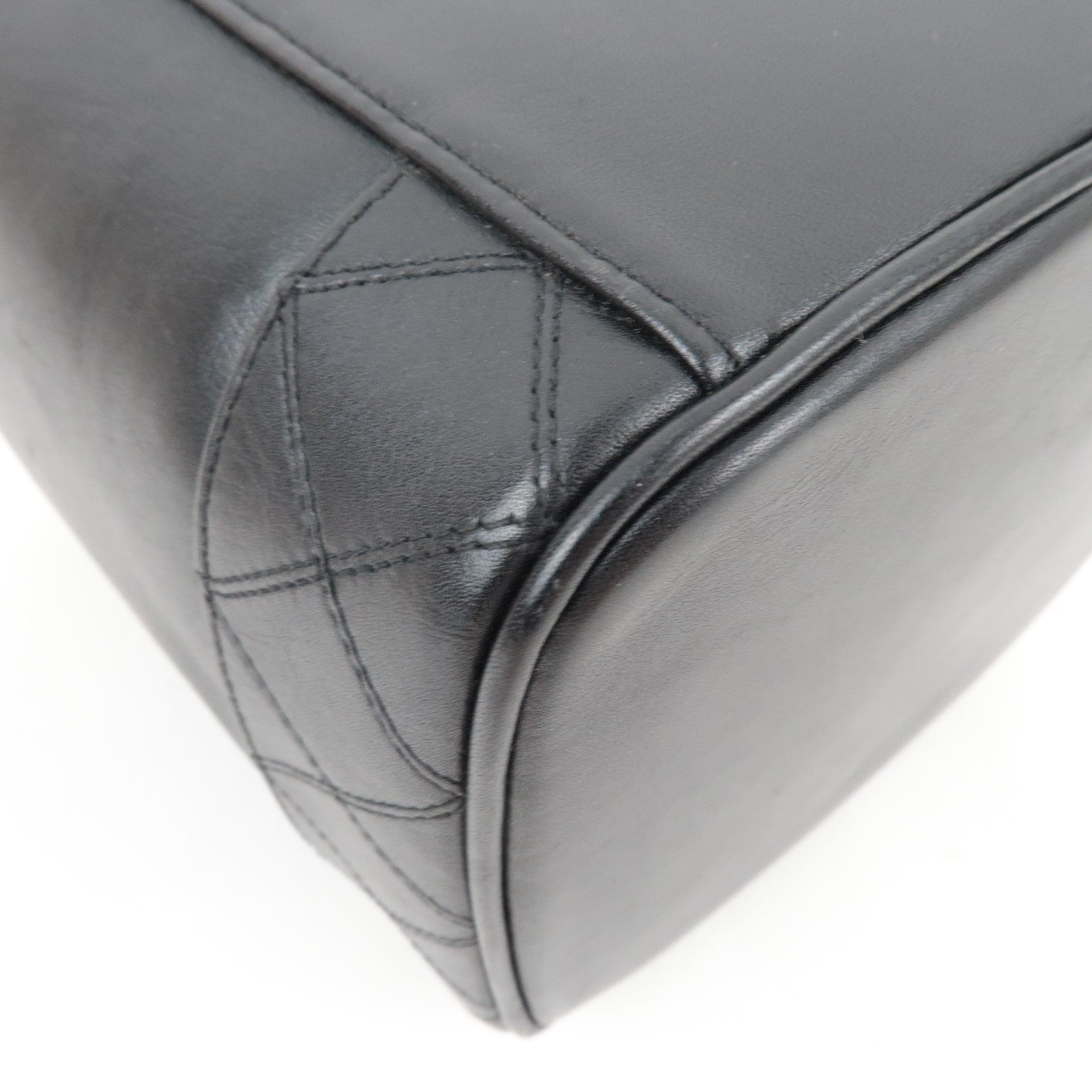 CHANEL Bicolore Vanity Bag Leather Black Gold HDW A01619 3124597