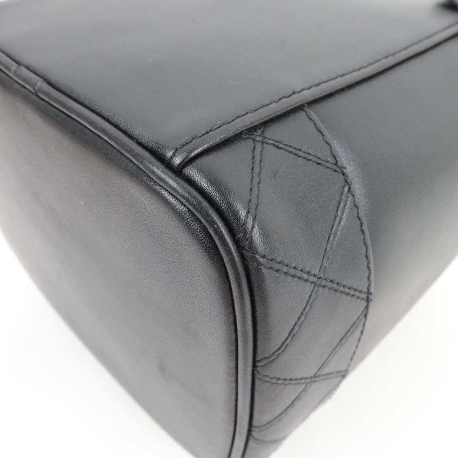 CHANEL Bicolore Vanity Bag Leather Black Gold HDW A01619 3124597