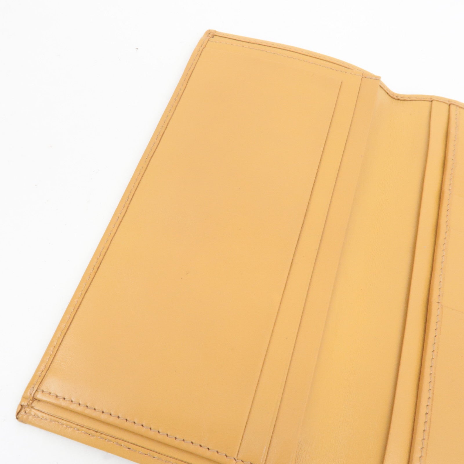 CELINE Macadam Bi-Fold Long Wallet PVC Leather Brown Beige