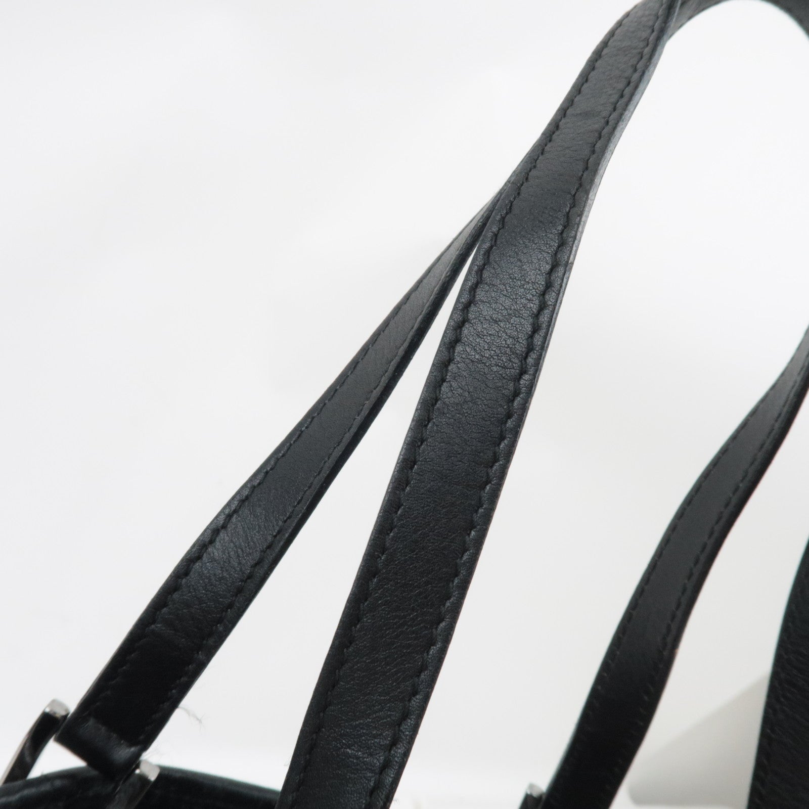 GUCCI Tote Bag GG Canvas Leather Black 31243