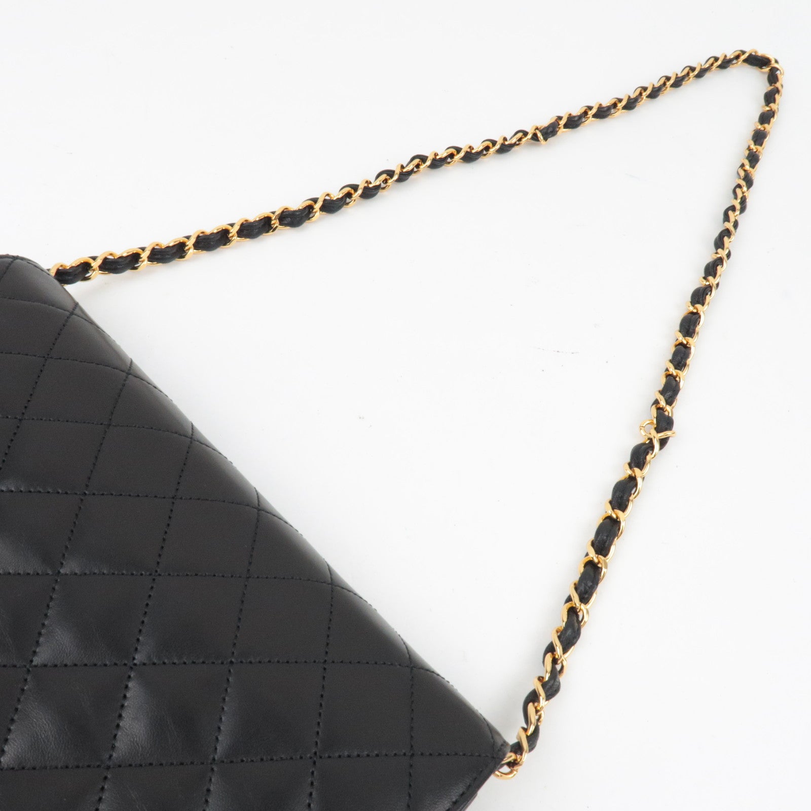 CHANEL Matelasse Full Flap Chain Shoulder Bag Lambskin Black Gold HDW 5136933 *Box, Dust bag, G card