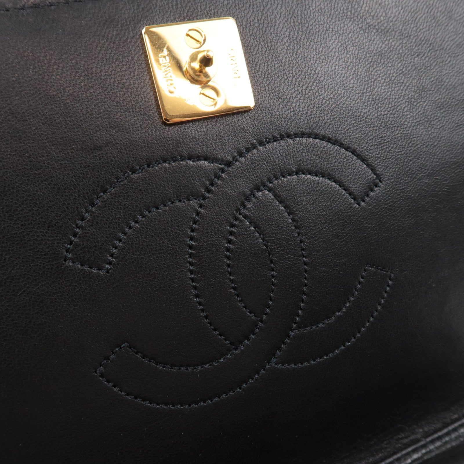 CHANEL Matelasse Full Flap Chain Shoulder Bag Lambskin Black Gold HDW 5136933 *Box, Dust bag, G card