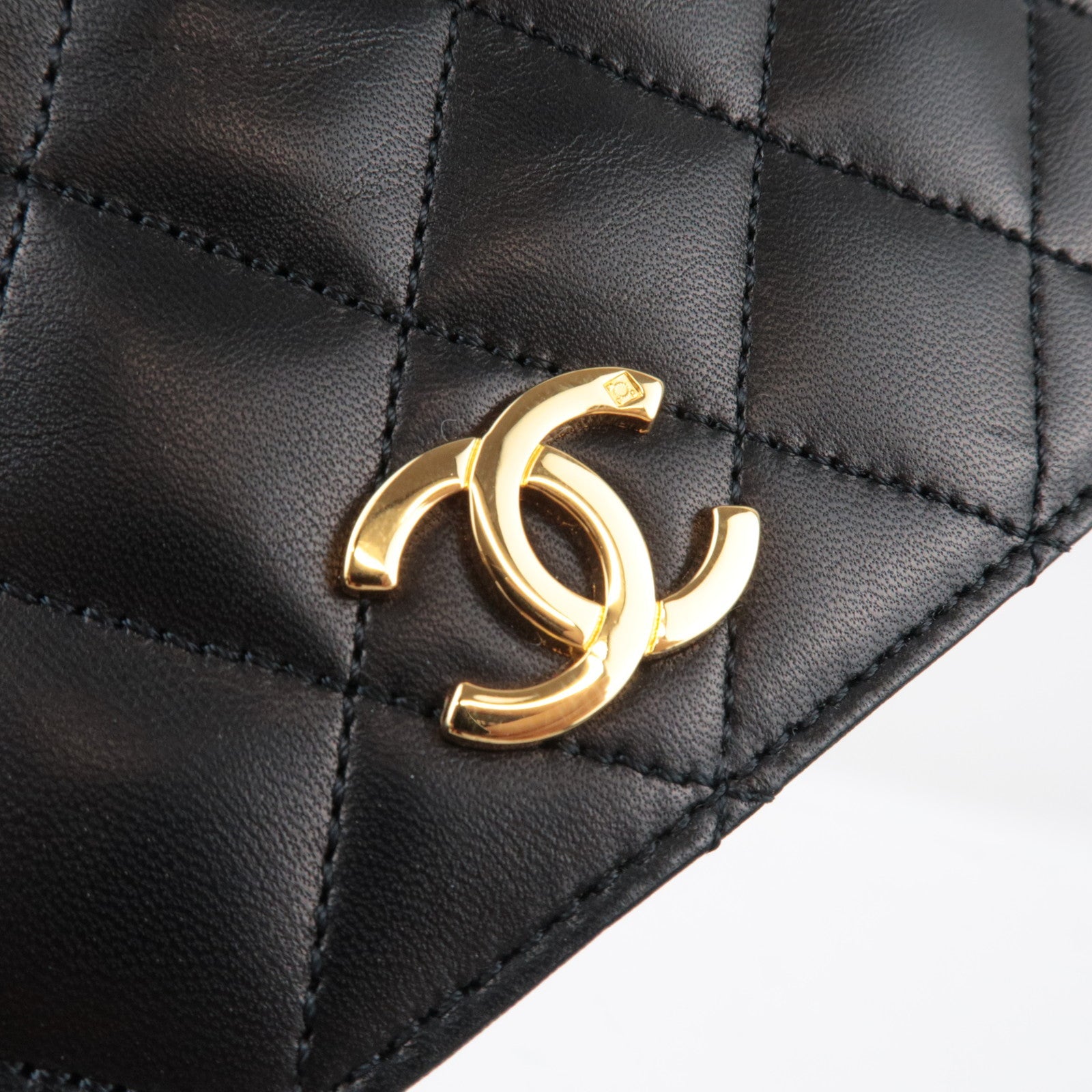 CHANEL Matelasse Full Flap Chain Shoulder Bag Lambskin Black Gold HDW 5136933 *Box, Dust bag, G card