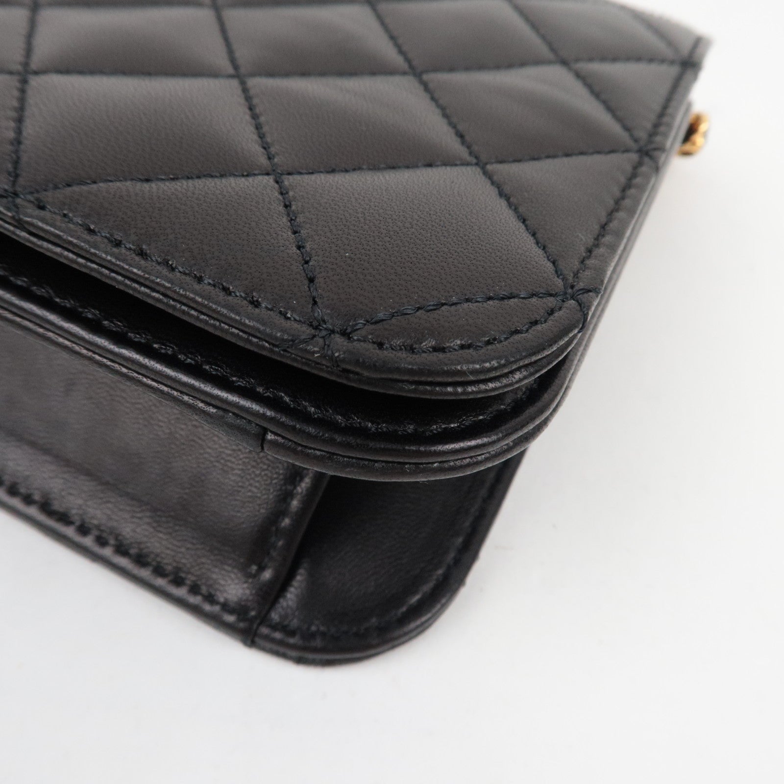 CHANEL Matelasse Full Flap Chain Shoulder Bag Lambskin Black Gold HDW 5136933 *Box, Dust bag, G card