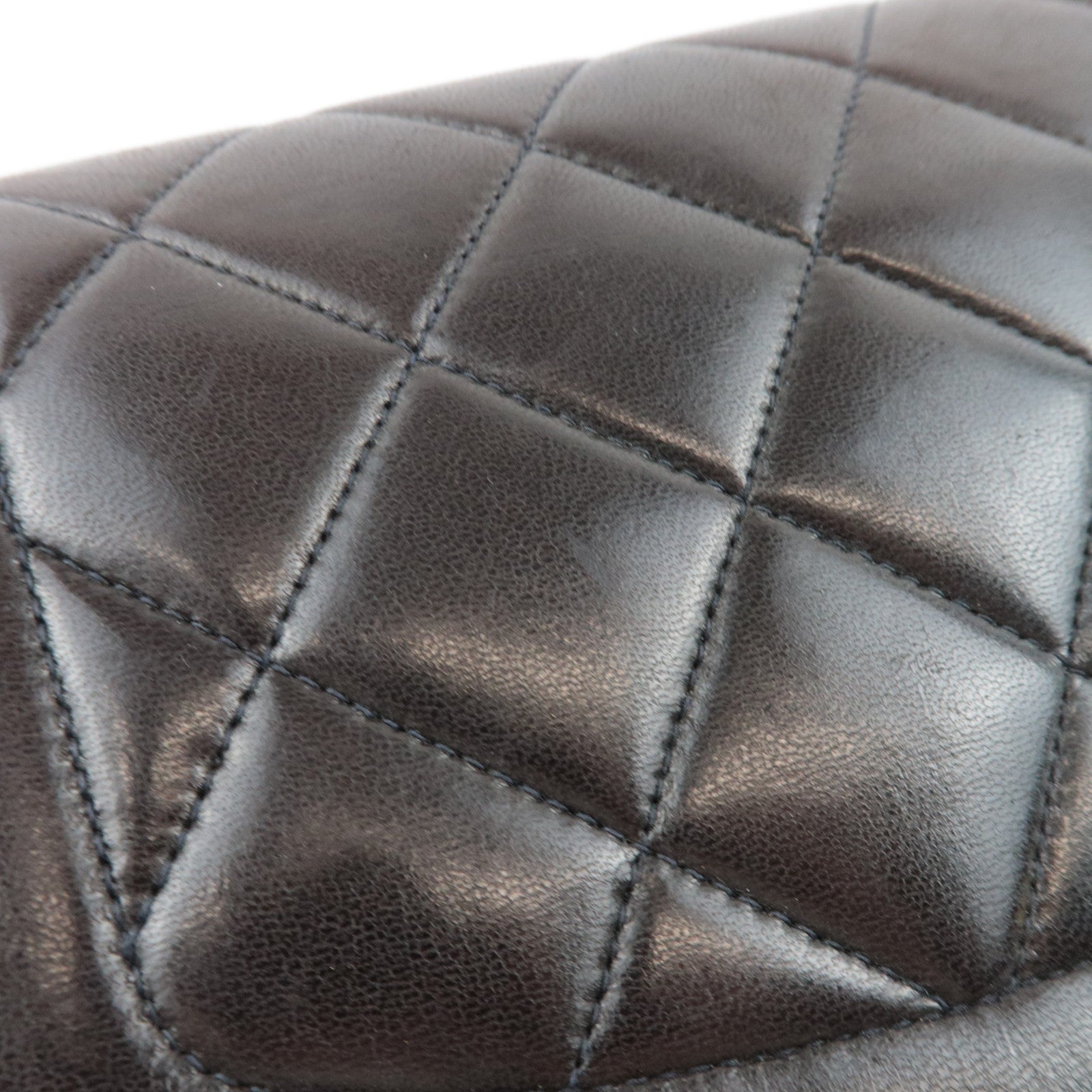 CHANEL Diana Matelasse 25 Chain Shoulder Bag Lambskin Black Gold HDW 3100311 *G card