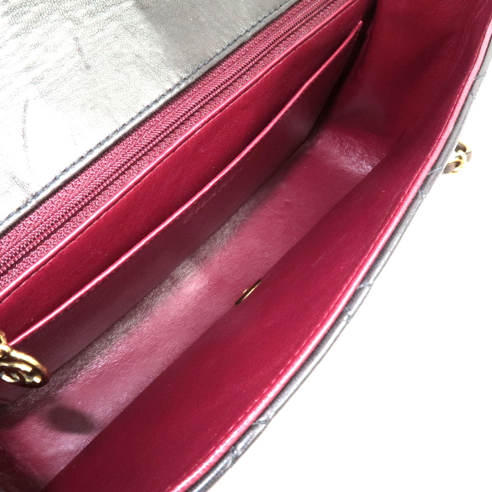 CHANEL Diana Matelasse 25 Chain Shoulder Bag Lambskin Black Gold HDW 3100311 *G card