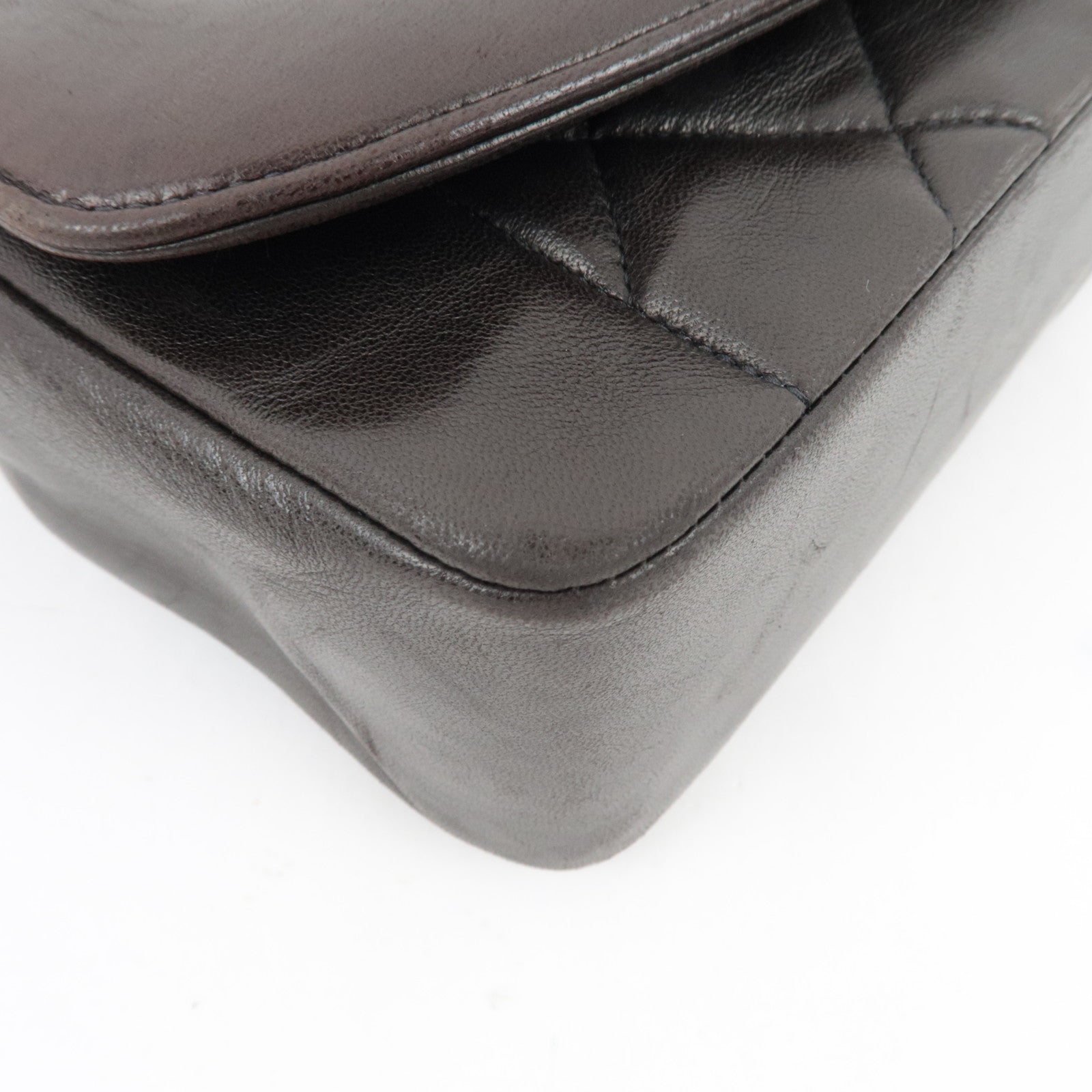 CHANEL Diana Matelasse 25 Chain Shoulder Bag Lambskin Black Gold HDW 3100311 *G card