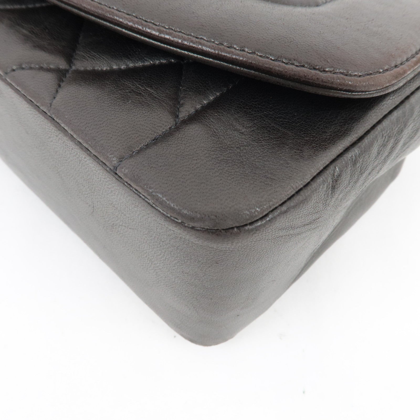 CHANEL Diana Matelasse 25 Chain Shoulder Bag Lambskin Black Gold HDW 3100311 *G card