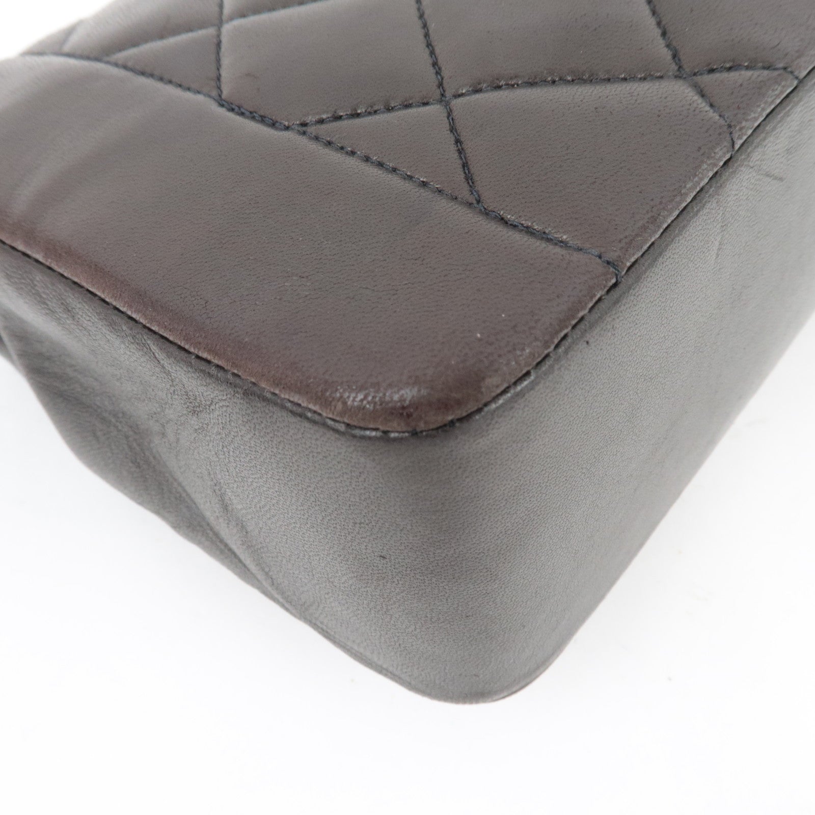 CHANEL Diana Matelasse 25 Chain Shoulder Bag Lambskin Black Gold HDW 3100311 *G card