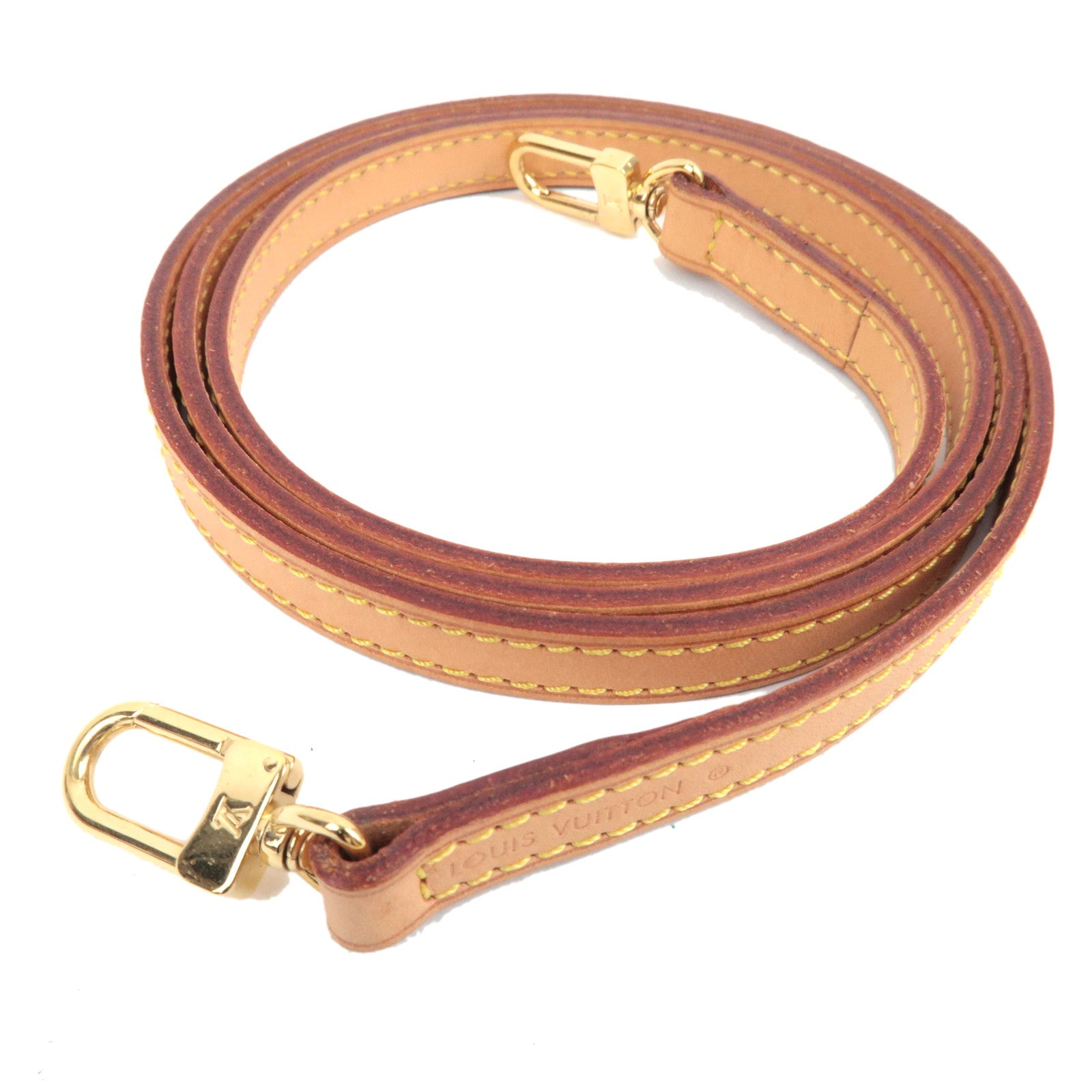 Louis Vuitton Shoulder Strap Leather Beige J00145  77428