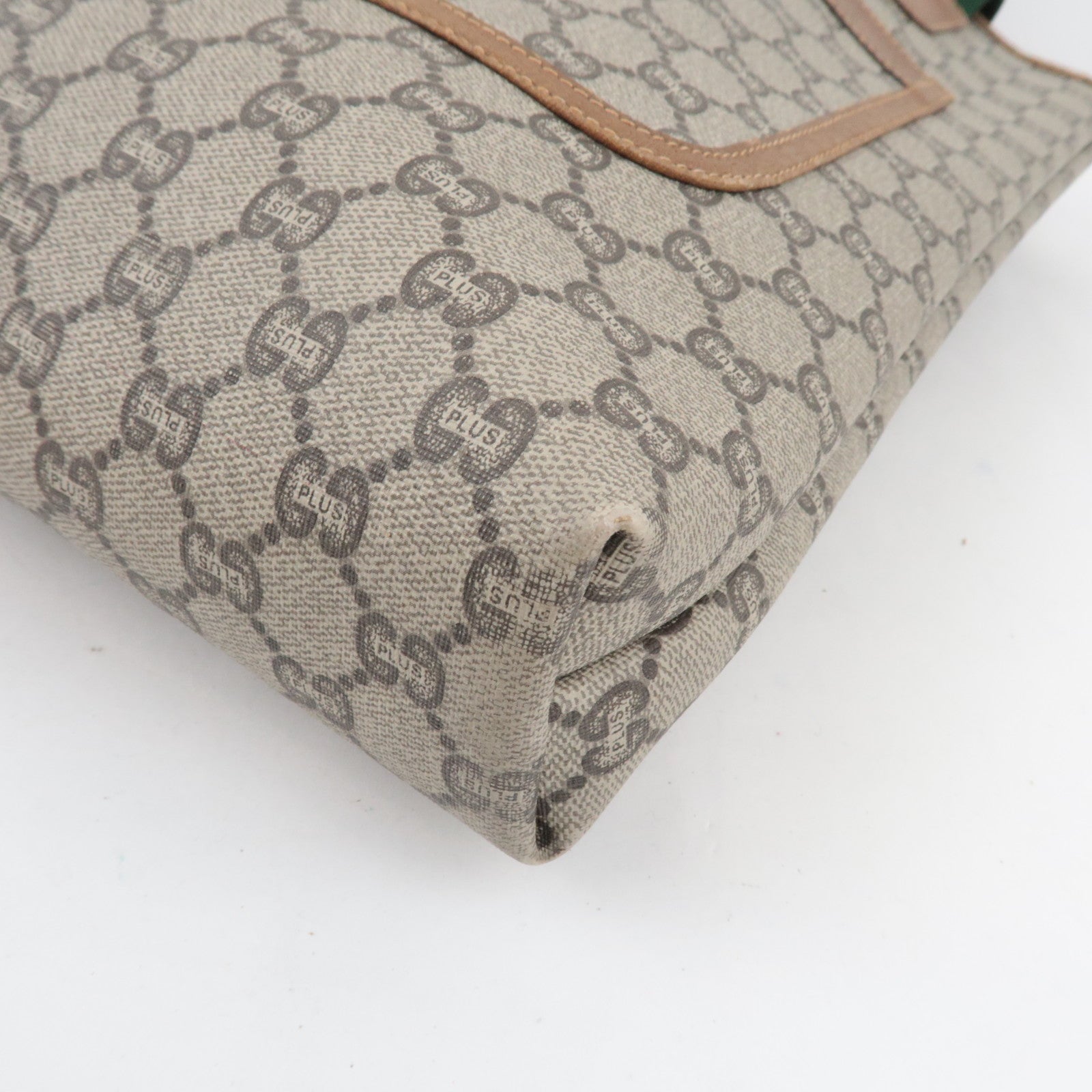 GUCCI Old GUCCI Sherry GG Plus Tote Bag Beige Brown