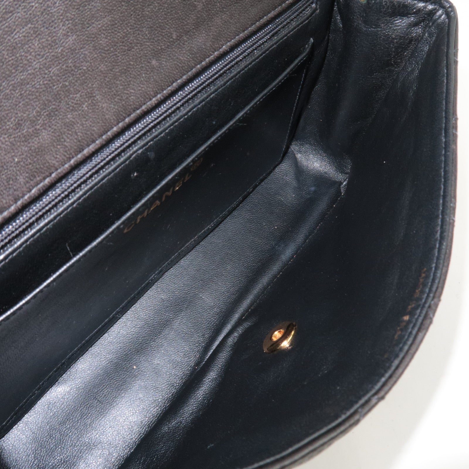 CHANEL Matelasse 25 Single Flap Chain Shoulder Bag Lambskin Black Gold HDW 4336072 *Box