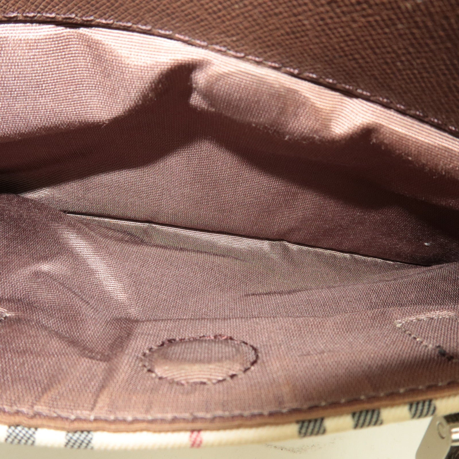 BURBERRY Nova Plaid Handbag Canvas Leather Beige Brown