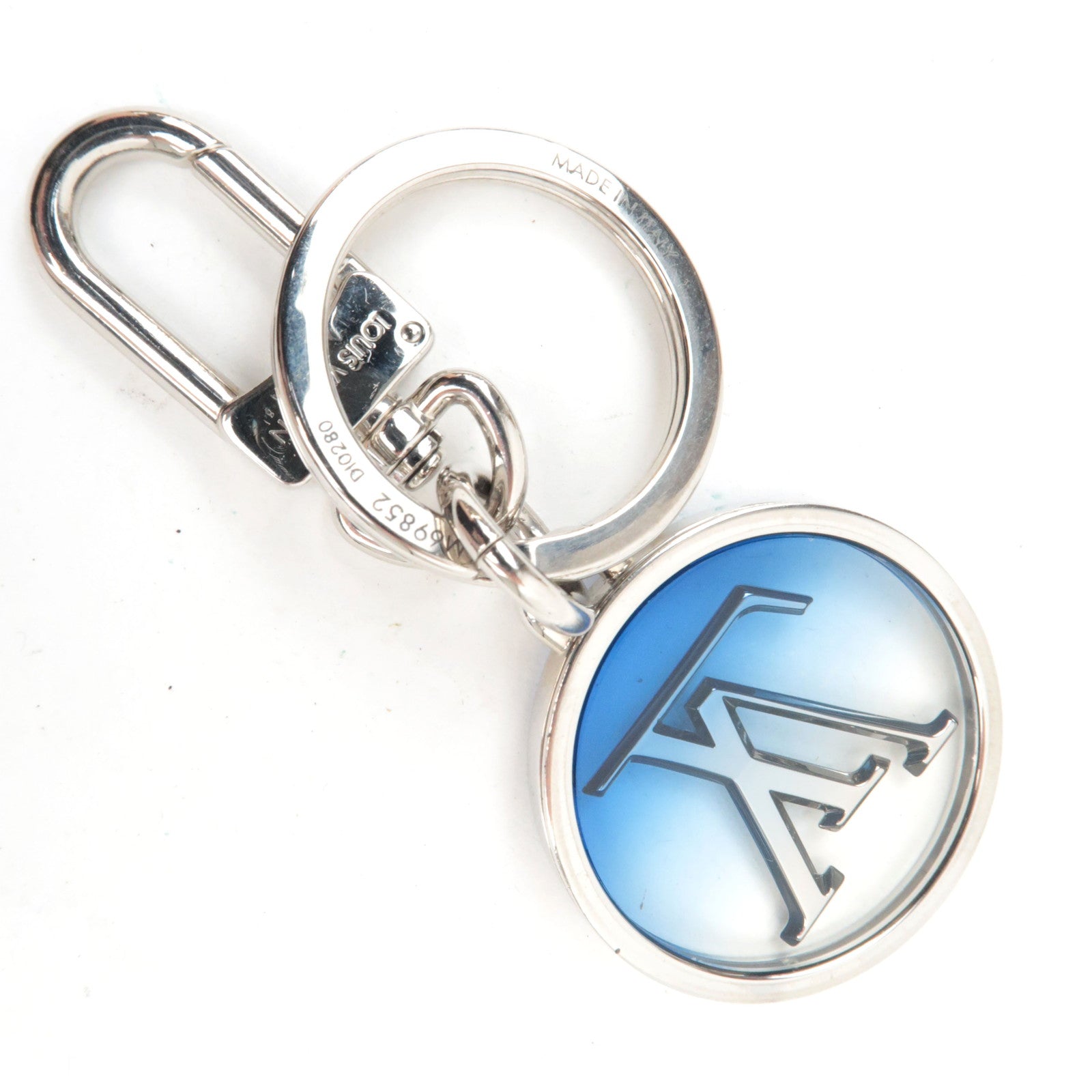 Louis Vuitton Porte Cles Inclusion Bag Charm Metal Silver Blue M69852 DI0280