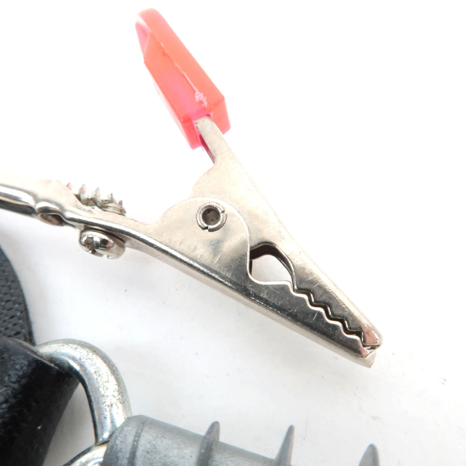 PRADA Robot Bag Charm Leather Metal Black Silver