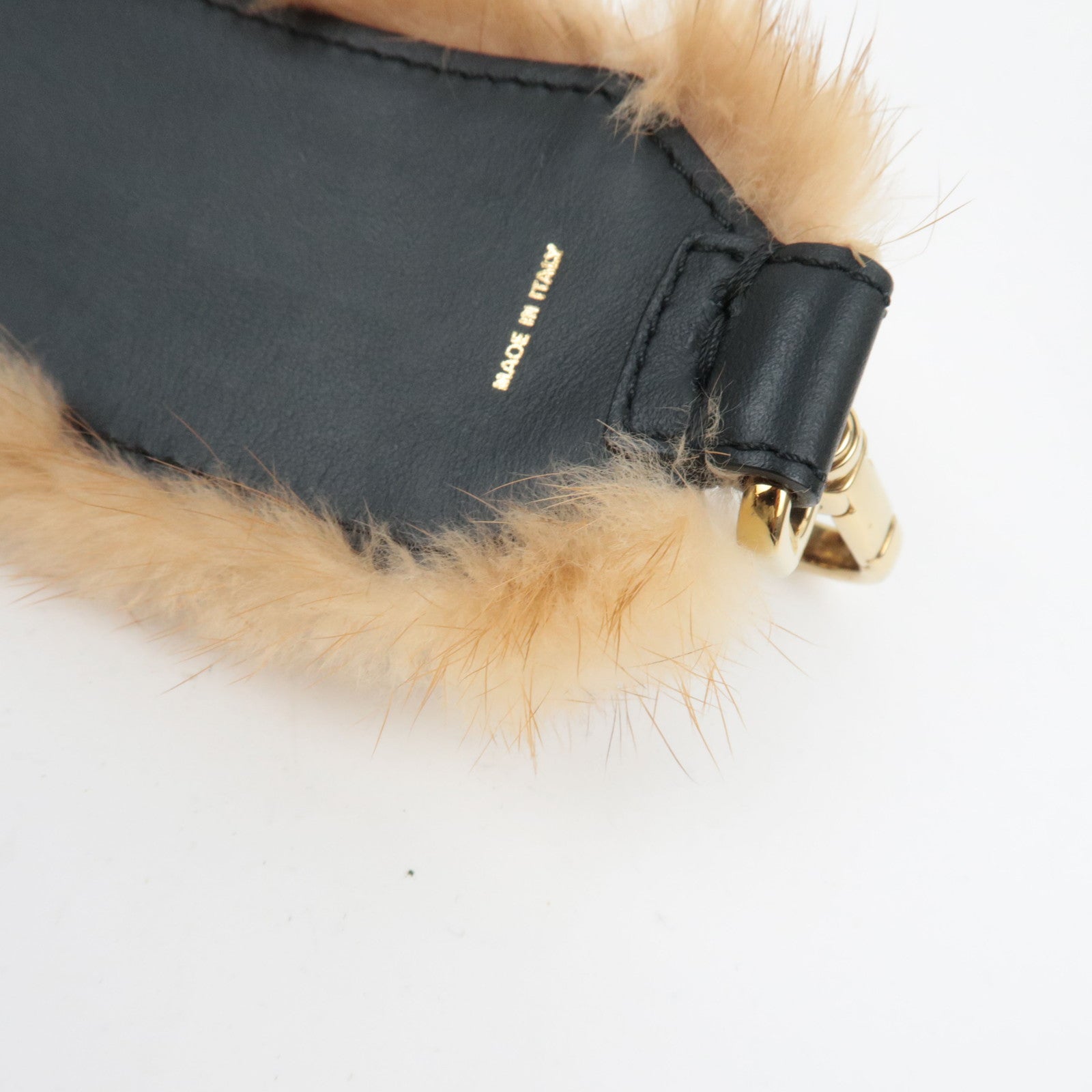FENDI Zucca Fur Shoulder Strap Fur Brown 8AV105 *Box, Dust bag