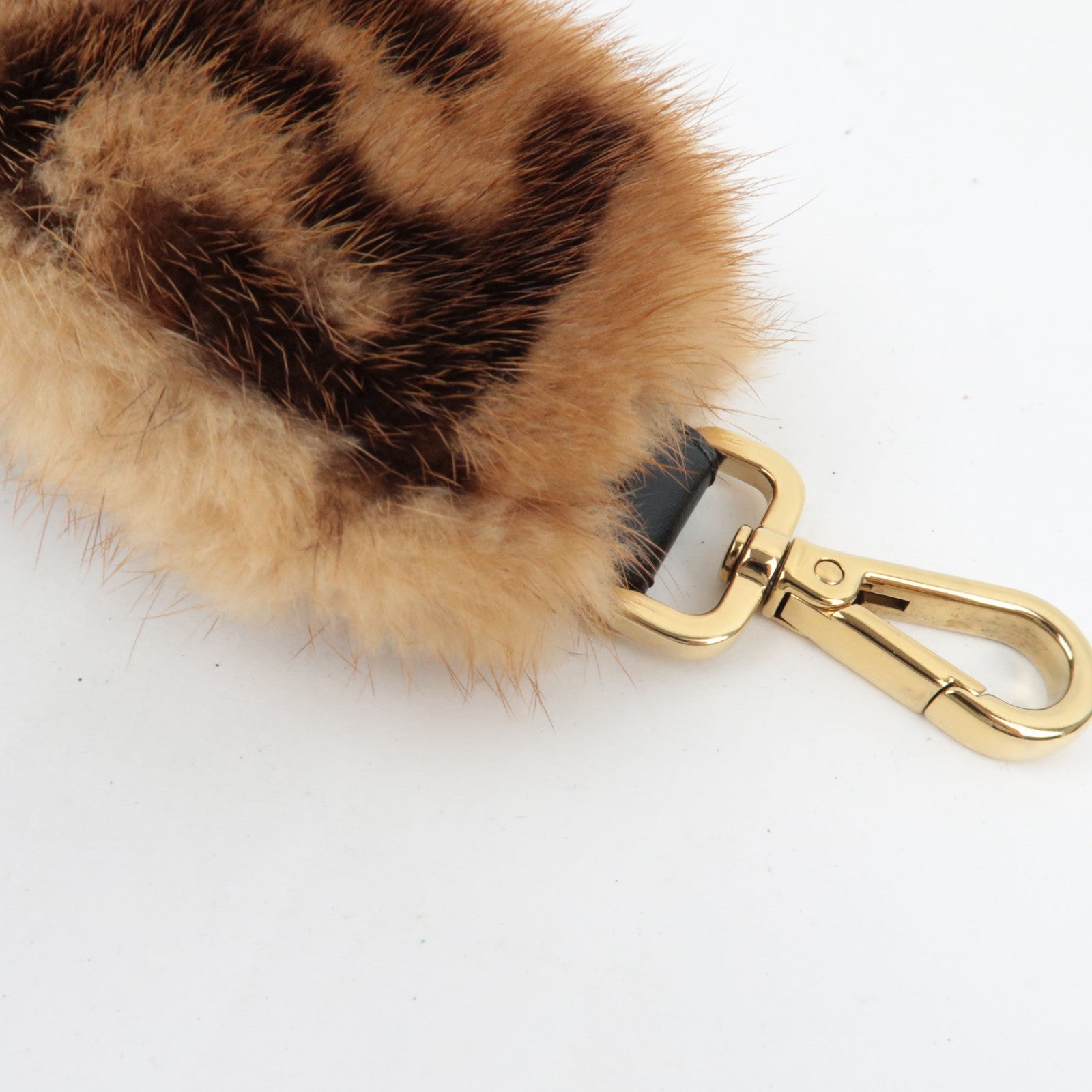 FENDI Zucca Fur Shoulder Strap Fur Brown 8AV105 *Box, Dust bag