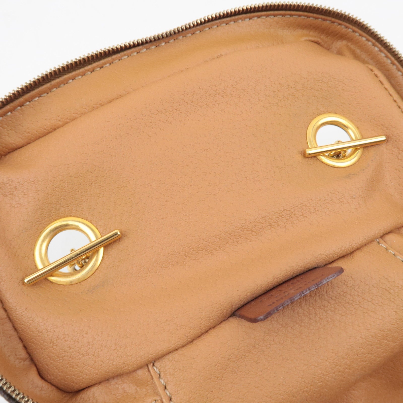 CELINE Macadam Cosmetic Pouch PVC Leather Brown