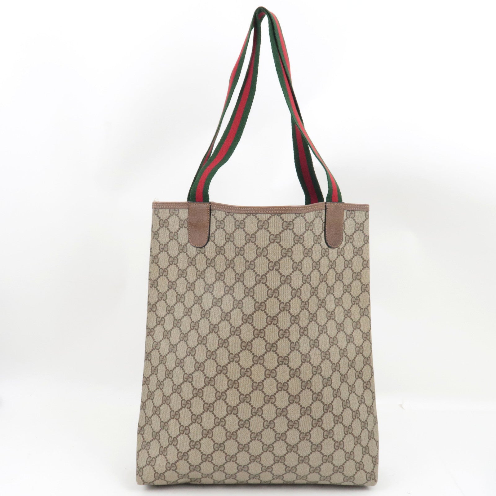 GUCCI Old GUCCI Sherry Tote Bag GG Plus Leather Beige Brown 39.02.003