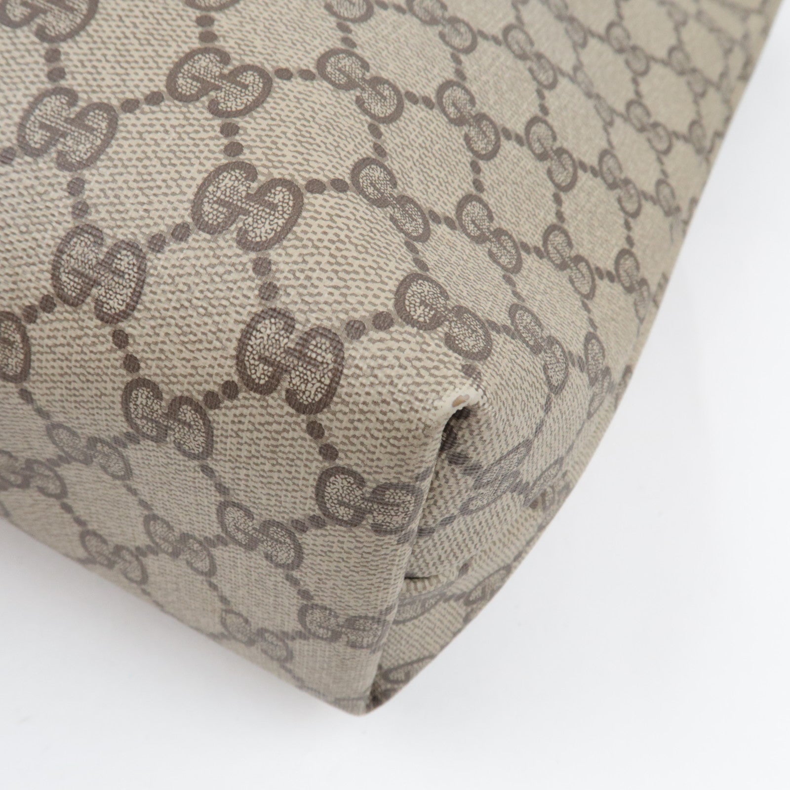 GUCCI Old GUCCI Sherry Tote Bag GG Plus Leather Beige Brown 39.02.003