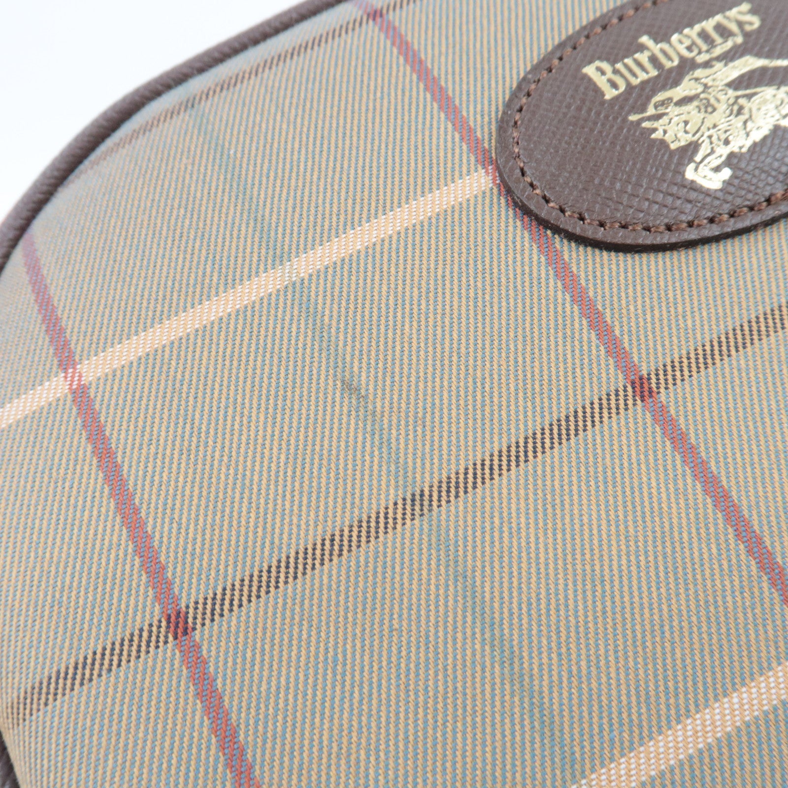 BURBERRY Burberry's Plaid Shoulder Bag Canvas Leather Beige Brown