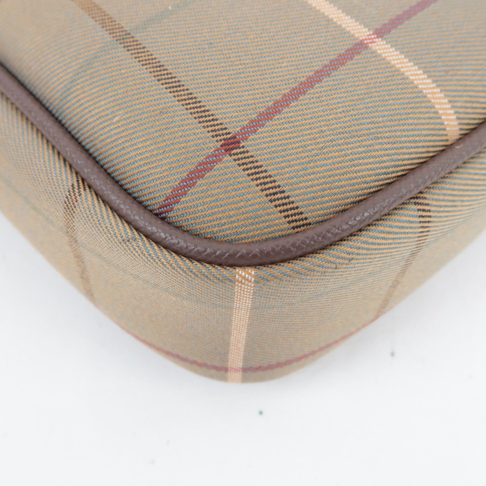 BURBERRY Burberry's Plaid Shoulder Bag Canvas Leather Beige Brown