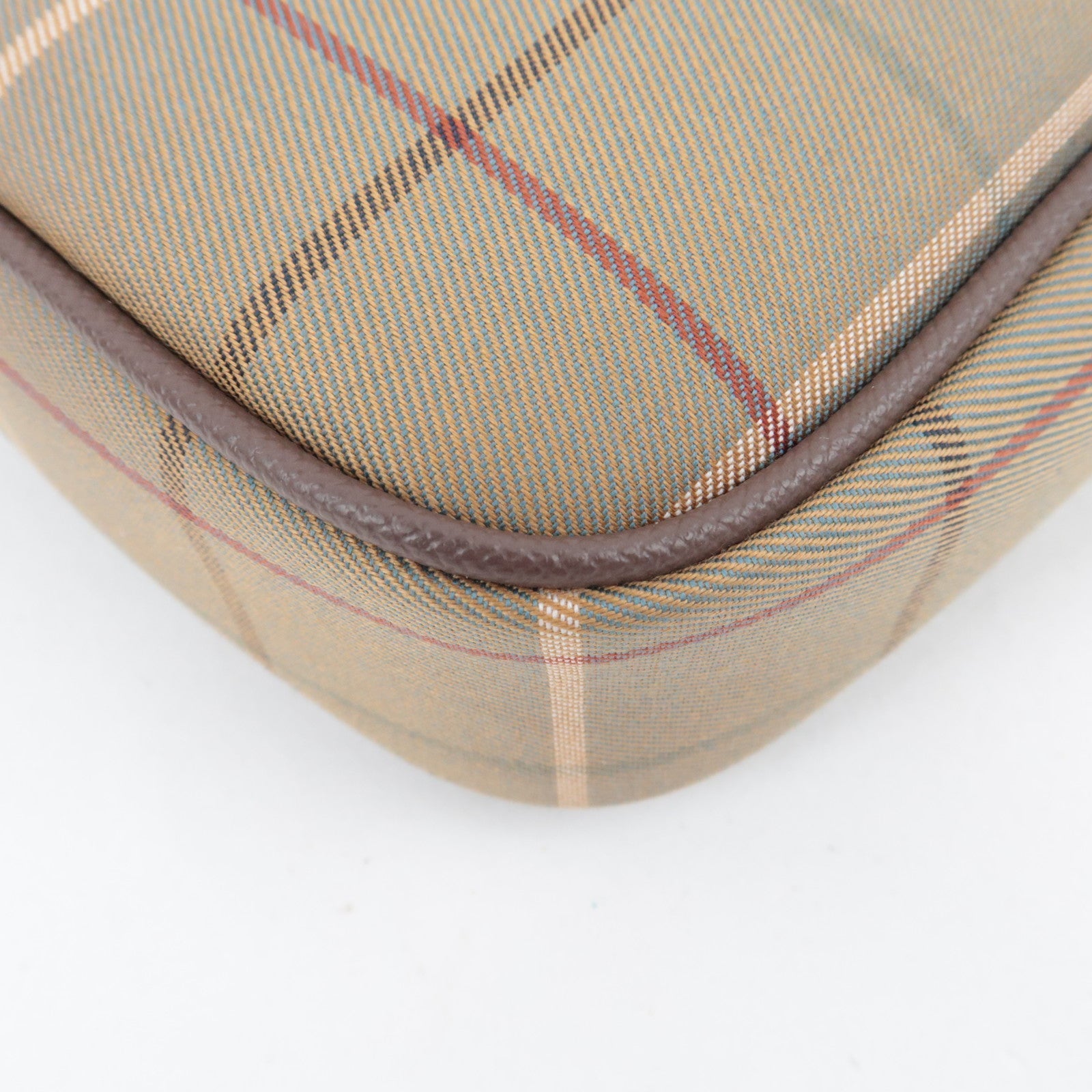 BURBERRY Burberry's Plaid Shoulder Bag Canvas Leather Beige Brown