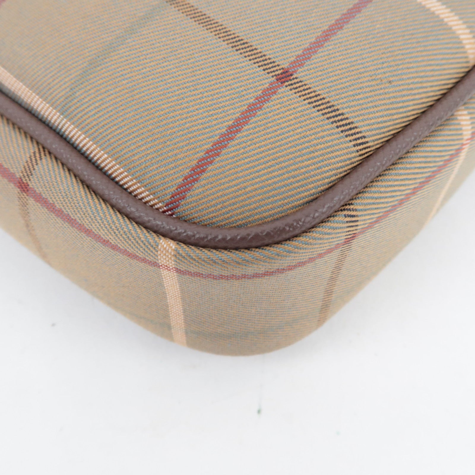 BURBERRY Burberry's Plaid Shoulder Bag Canvas Leather Beige Brown