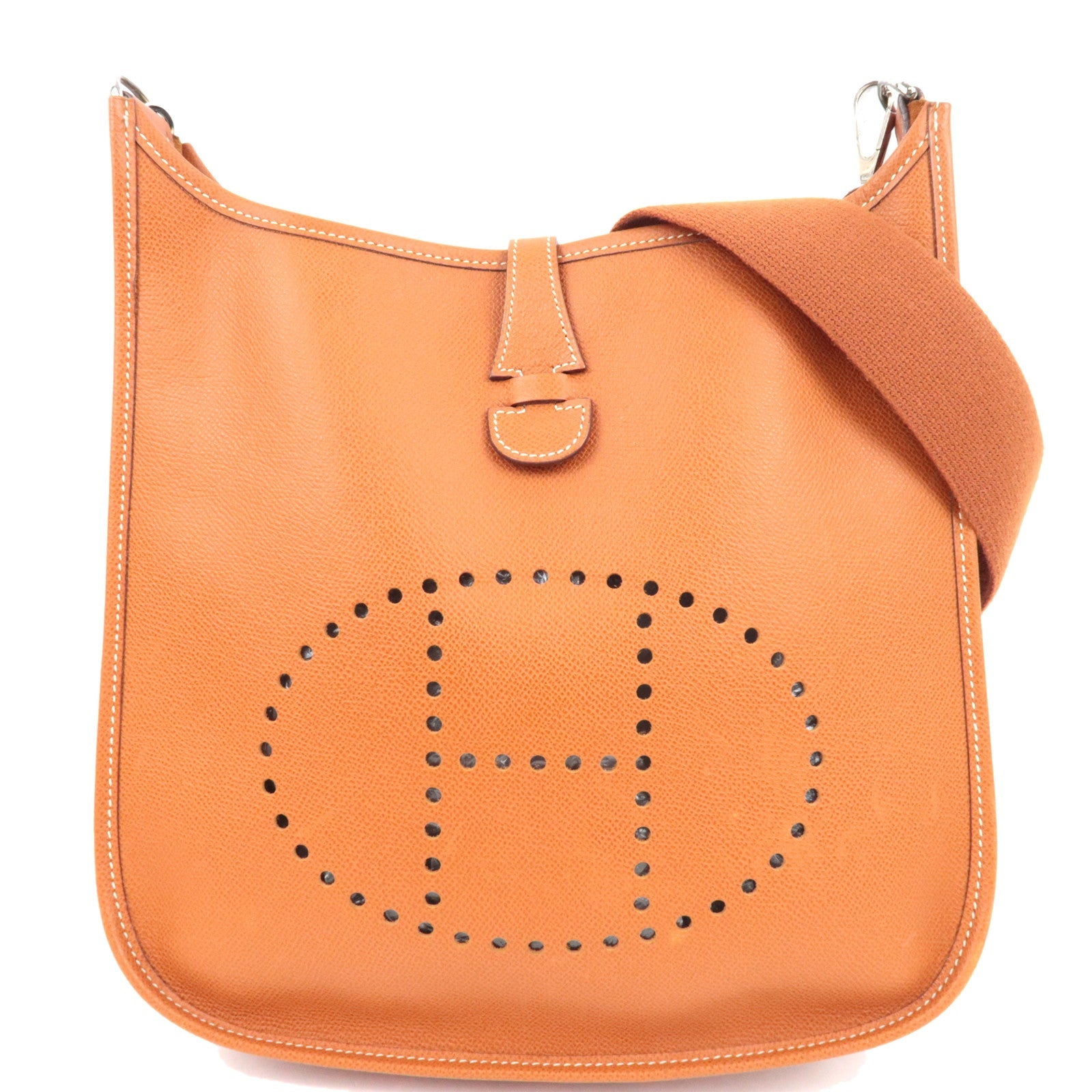 HERMES Evelyn II PM Shoulder Bag □I Stamp (2005) Veau Epsom Gold *Box, Dust bag77523