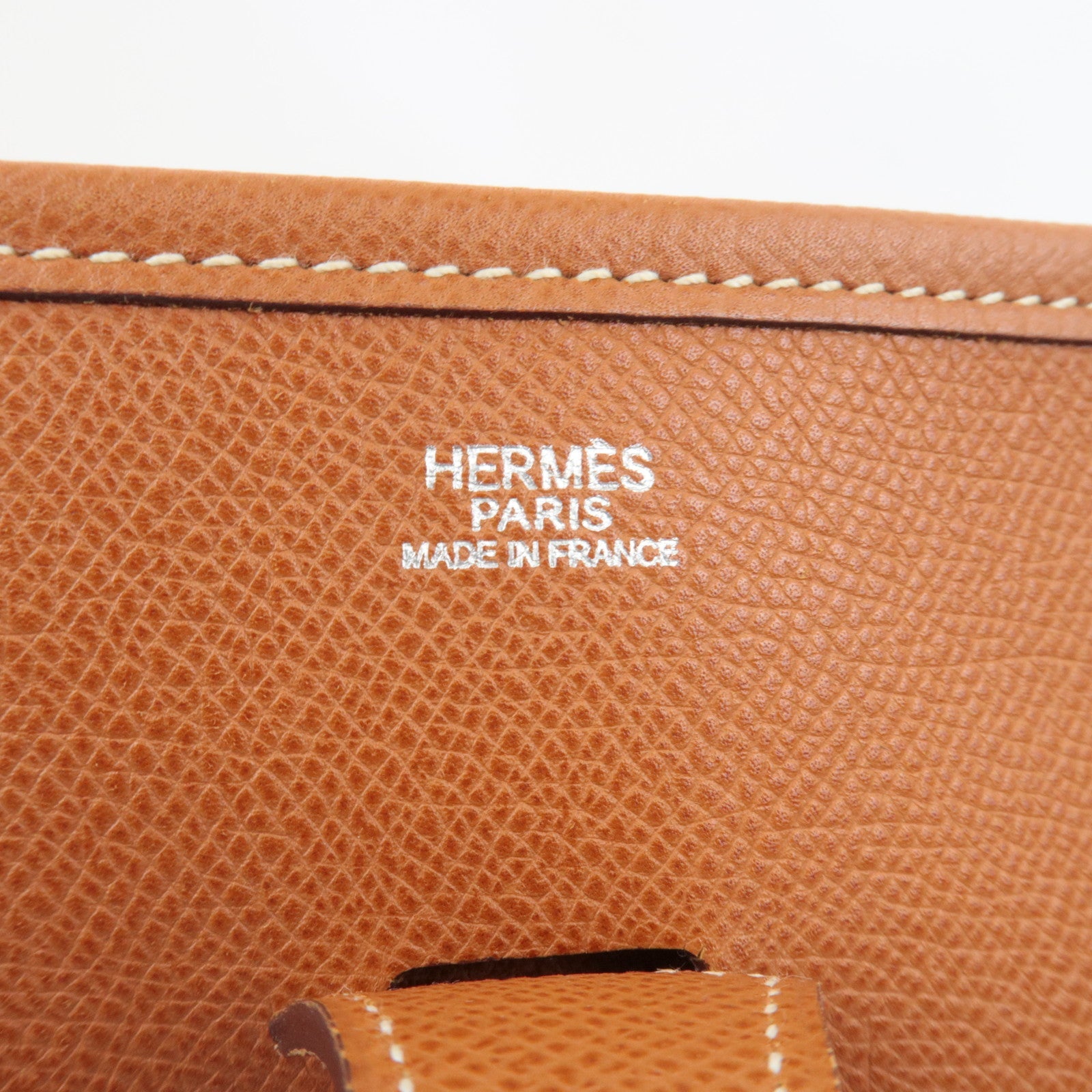 HERMES Evelyne II PM Shoulder Bag □I Stamp (2005) Veau Epsom Gold *Box, Dust bag