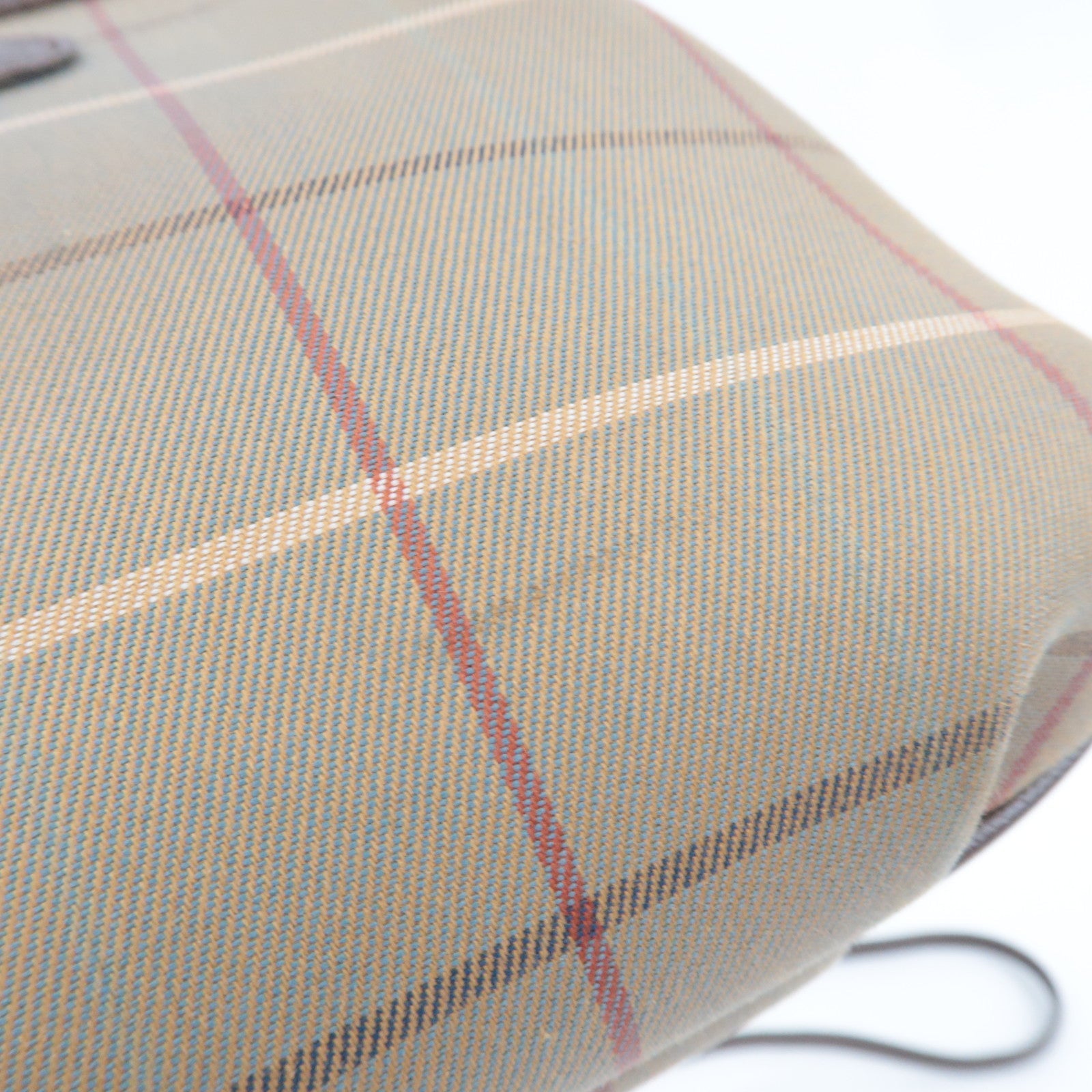 BURBERRY Burberry's Kiss Lock Shoulder Bag Canvas Leather Beige Brown