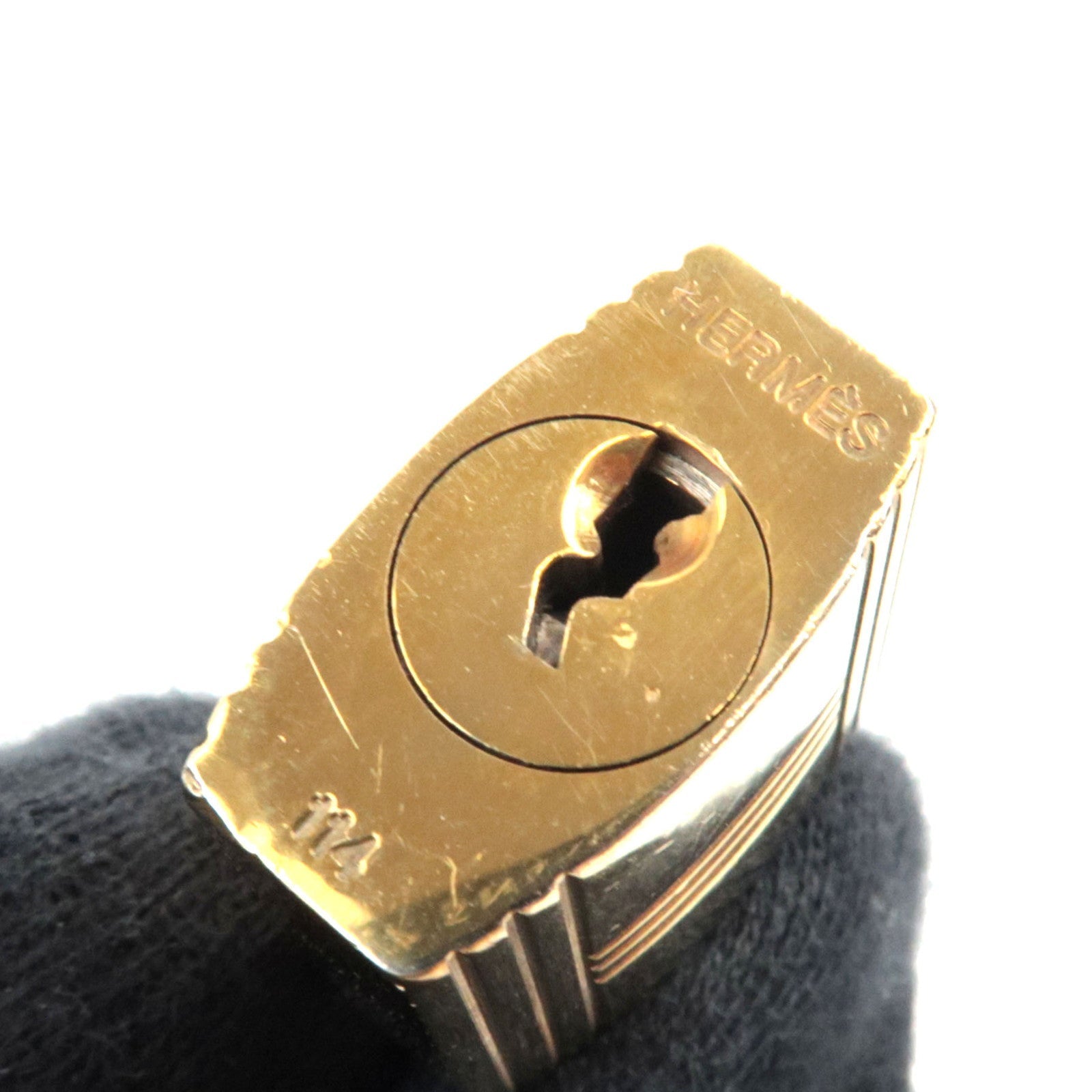 HERMES Key Lock 114 Metal Gold