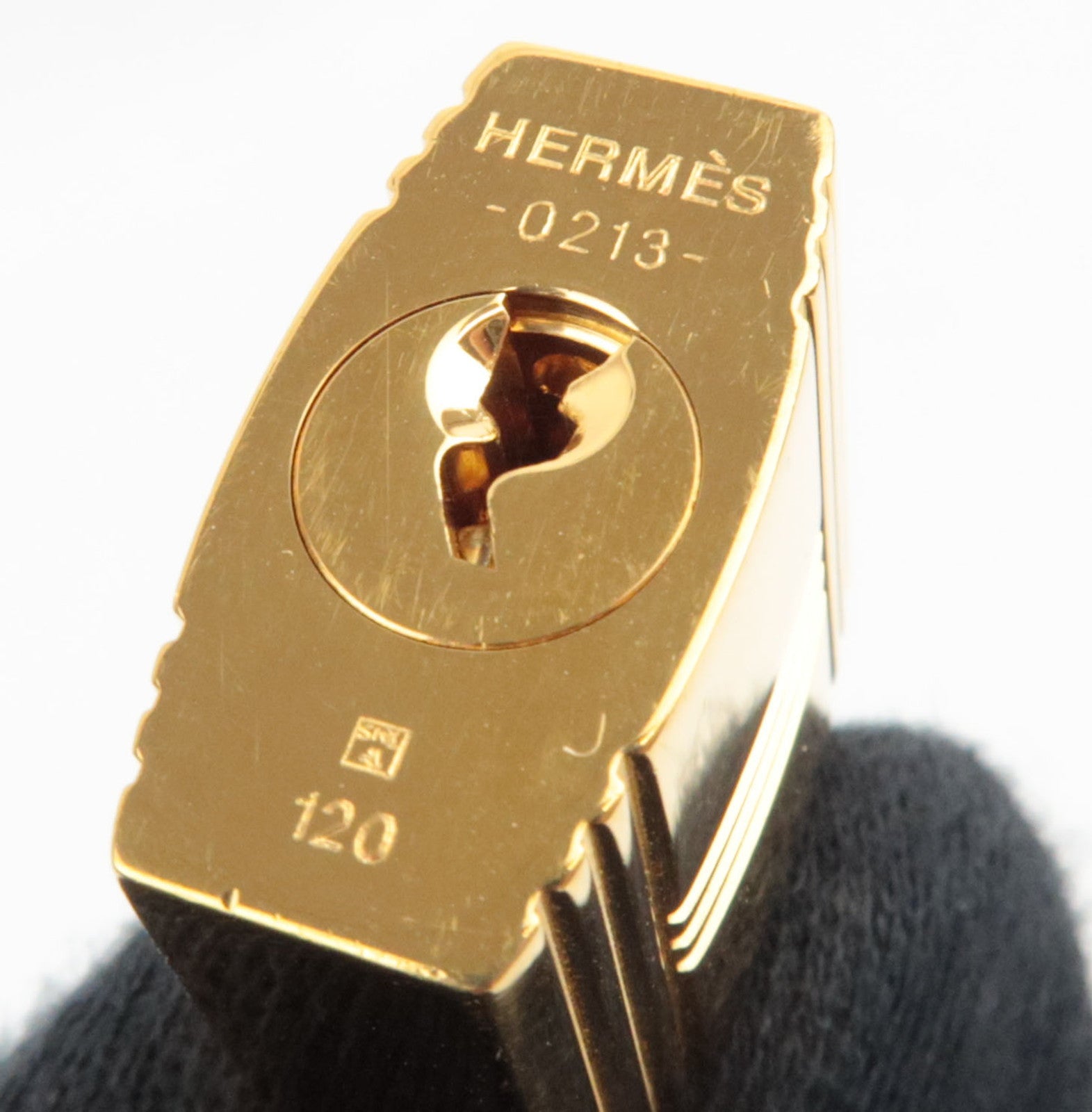 HERMES Key Lock 120 Metal Gold