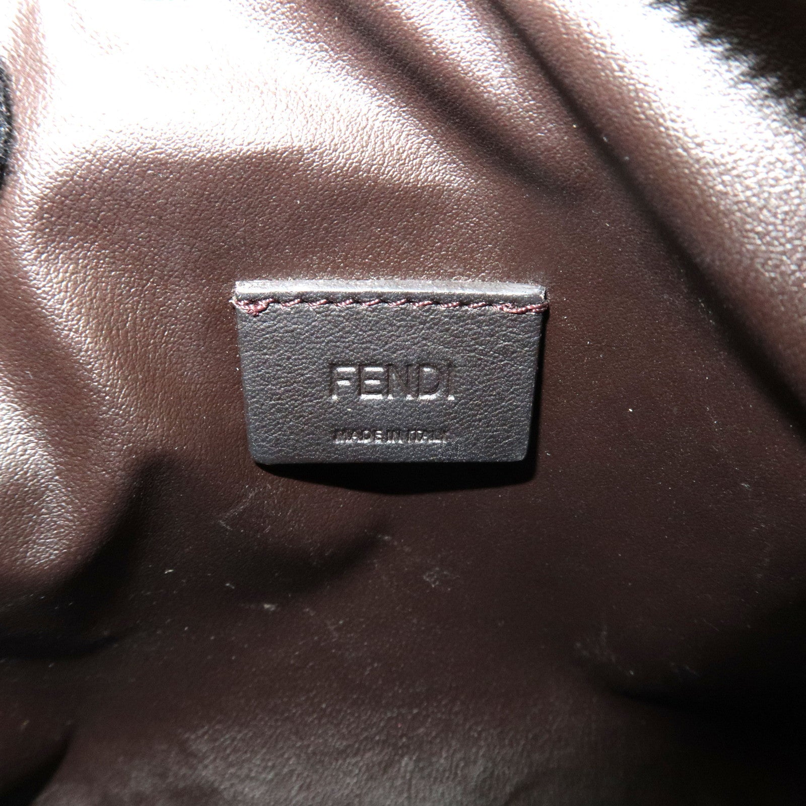 FENDI FF Pattern Cosmetic Pouch PVC Yellow White 8N0172