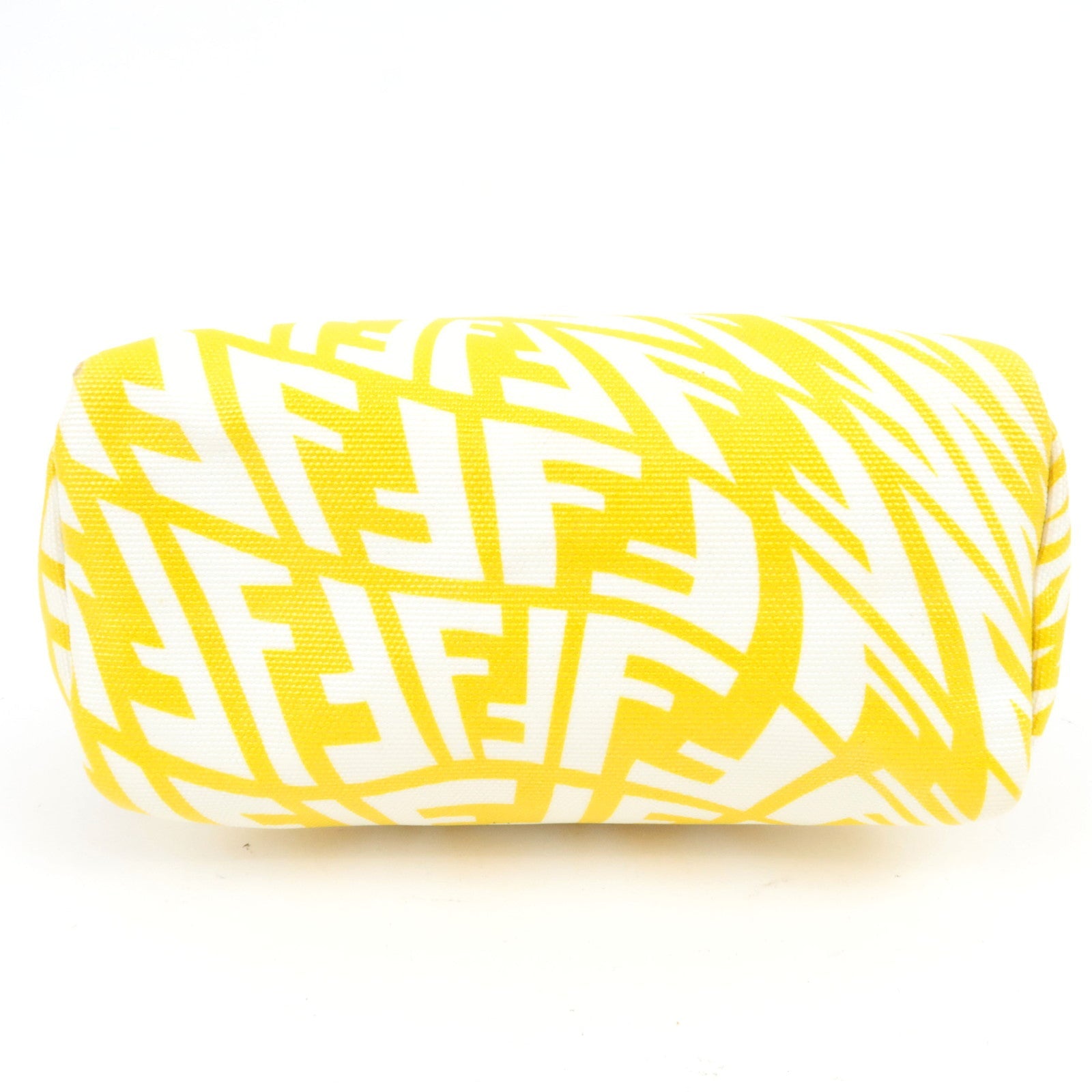 FENDI FF Pattern Cosmetic Pouch PVC Yellow White 8N0172