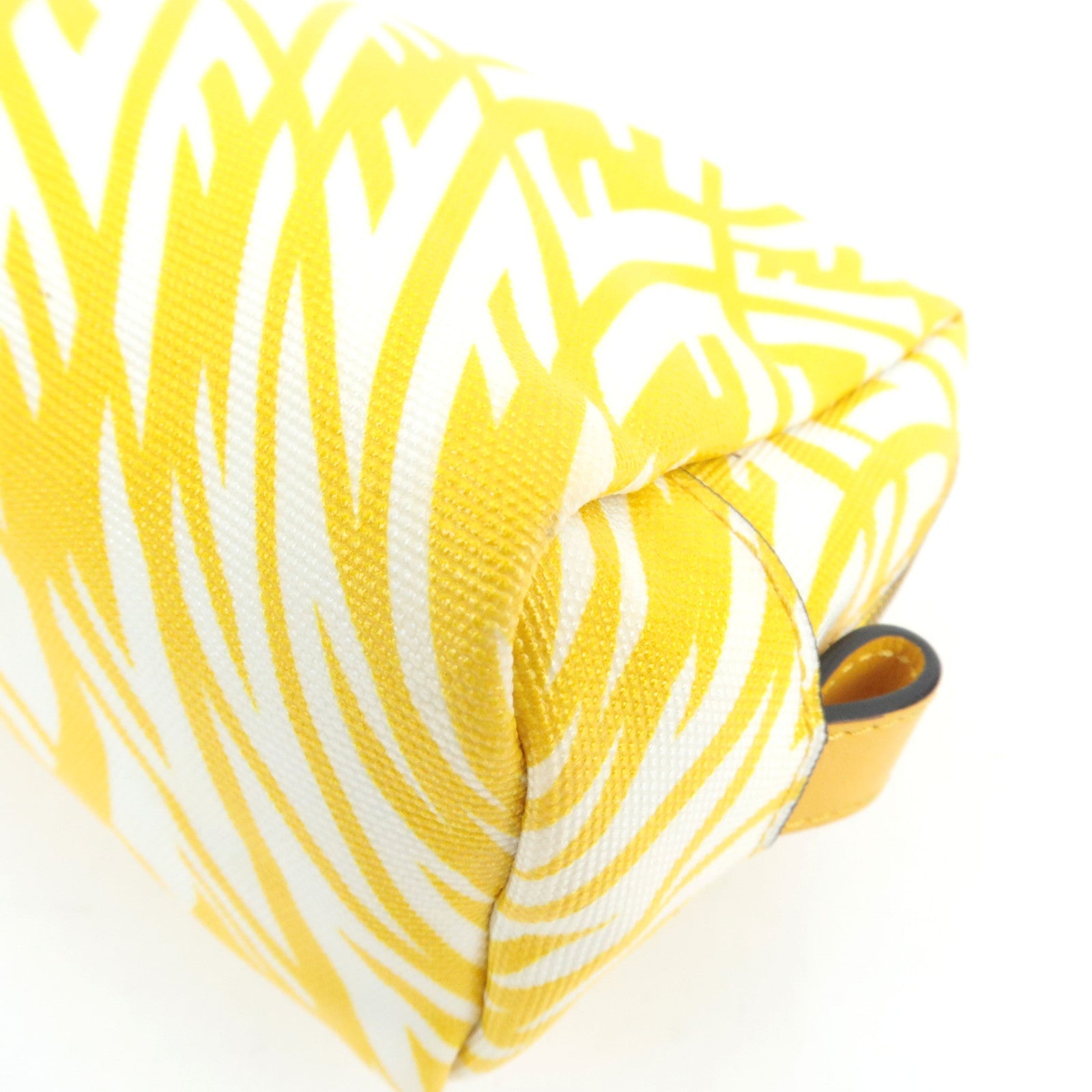 FENDI FF Pattern Cosmetic Pouch PVC Yellow White 8N0172