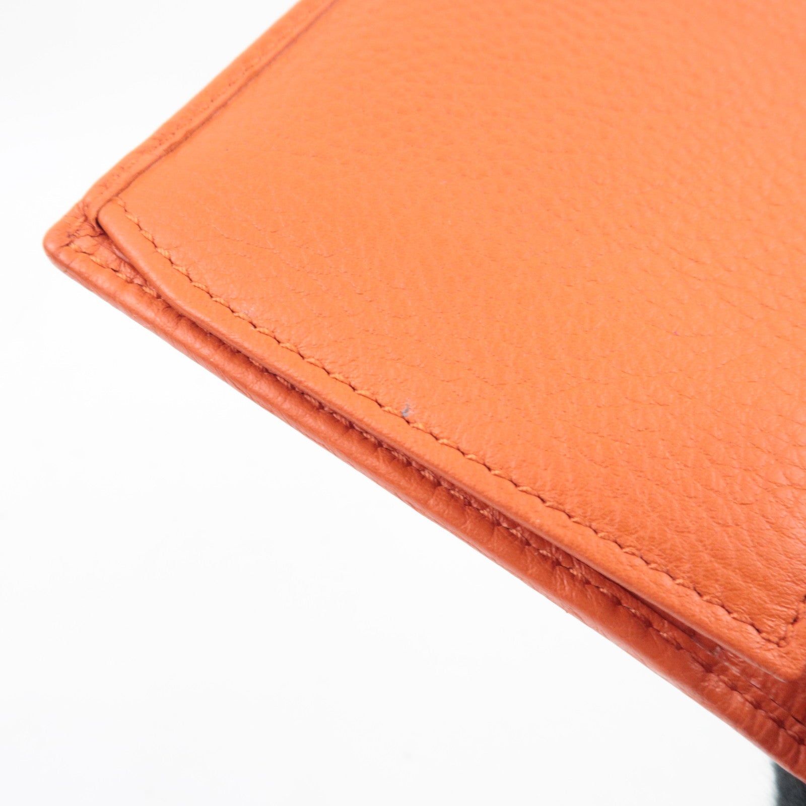 GUCCI Double-Hook Bi-Fold Long Wallet Leather Beige Orange 337335 *Box