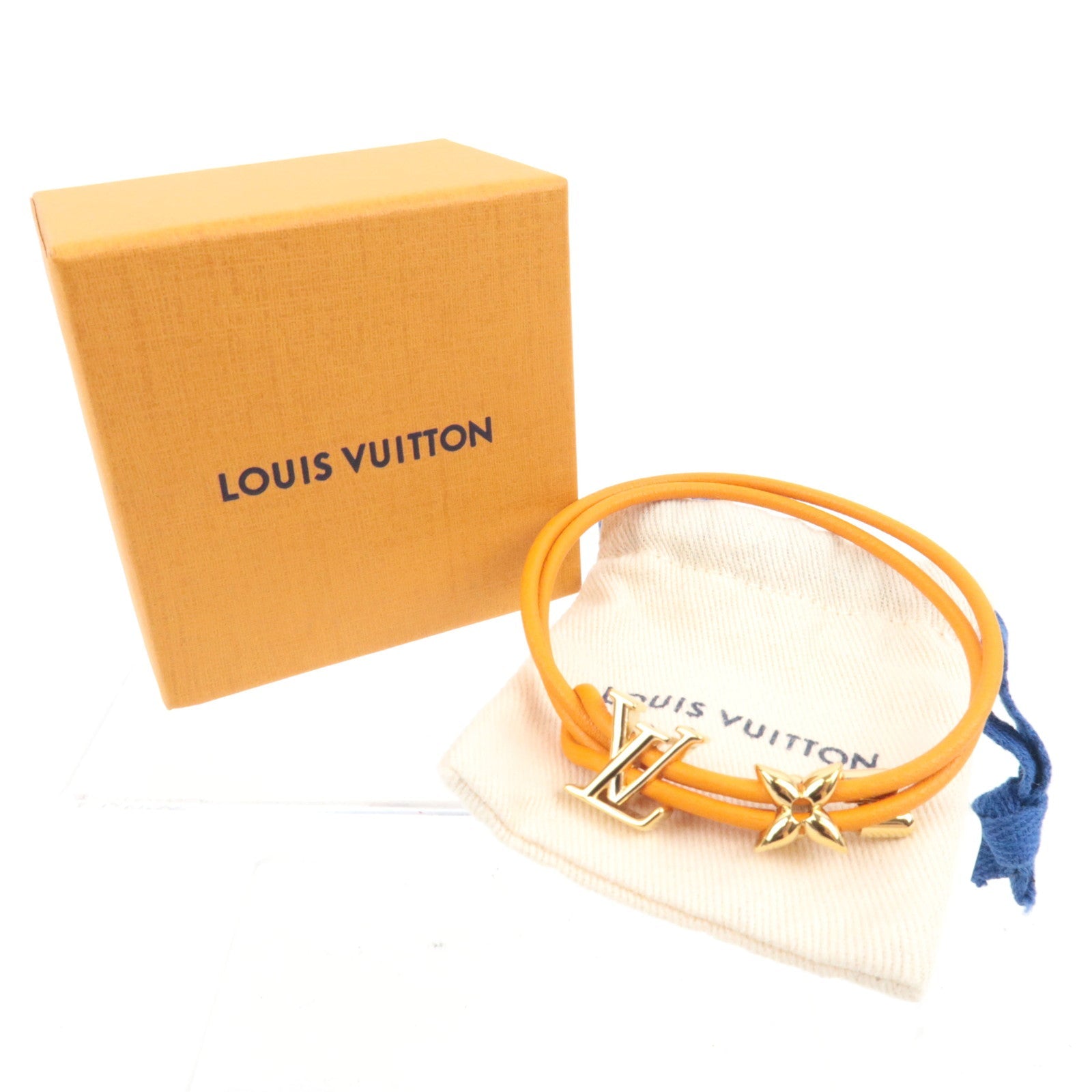 Louis Vuitton Bracelet LV Bloom Leather Jaune Safran M8917Z BC0274 *Box, Dust bag