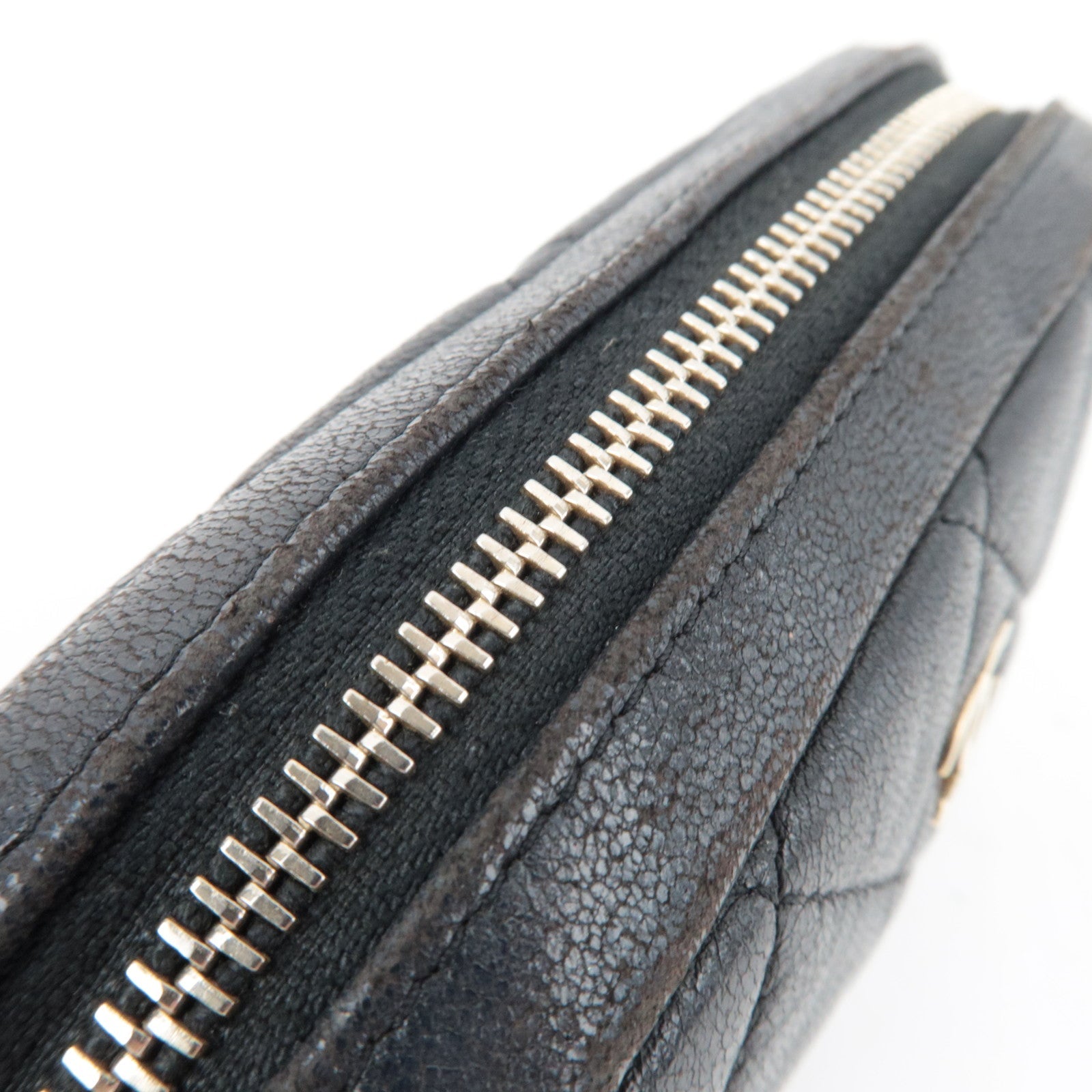 CHANEL Matelasse Cosmetic Pouch Lambskin Black Gold HDW 22902964