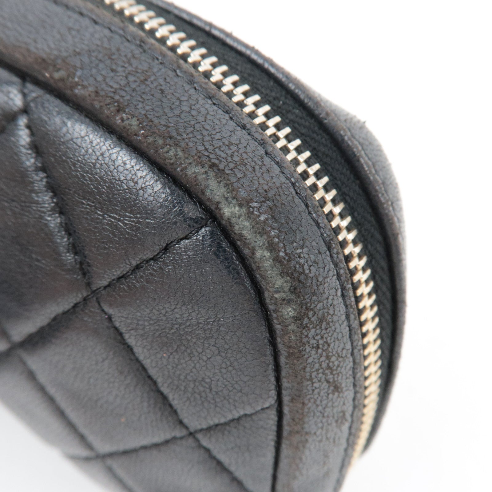 CHANEL Matelasse Cosmetic Pouch Lambskin Black Gold HDW 22902964