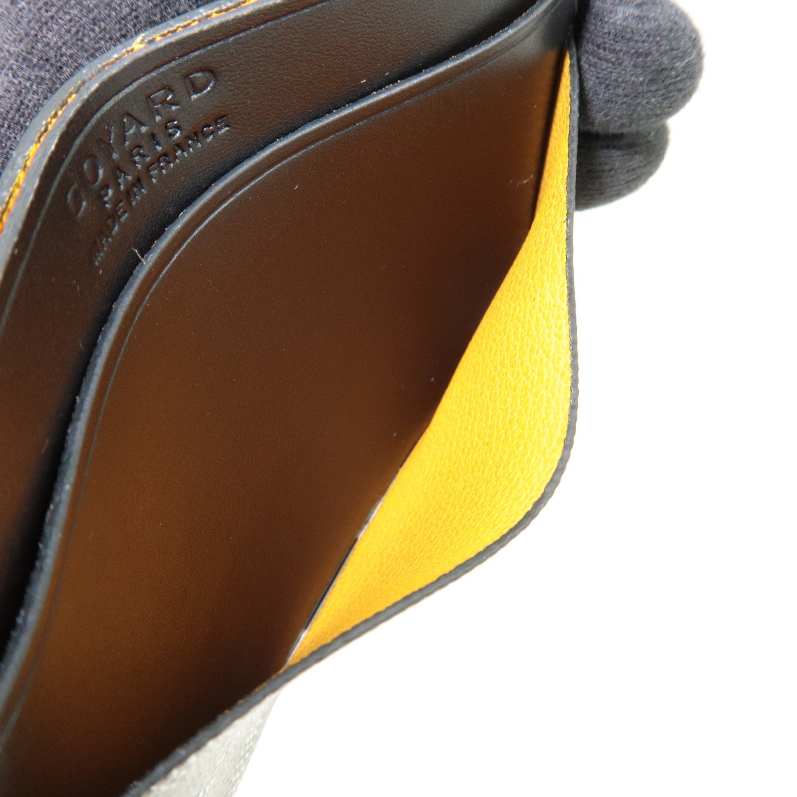 GOYARD Herringbone Saint-Sulpice Card Case PVC Leather Black