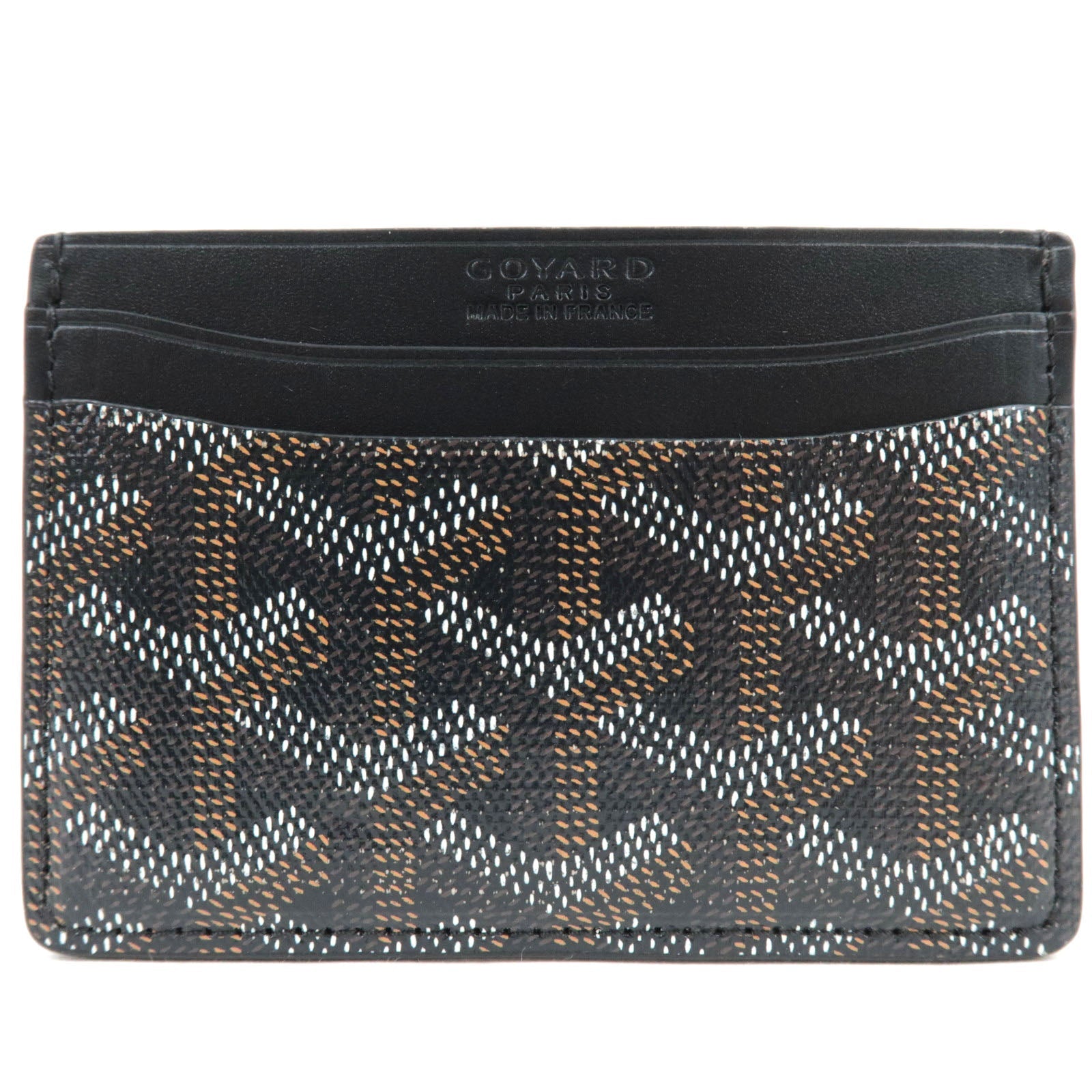 GOYARD Herringbone Saint-Sulpice Card Case PVC Leather Black77573