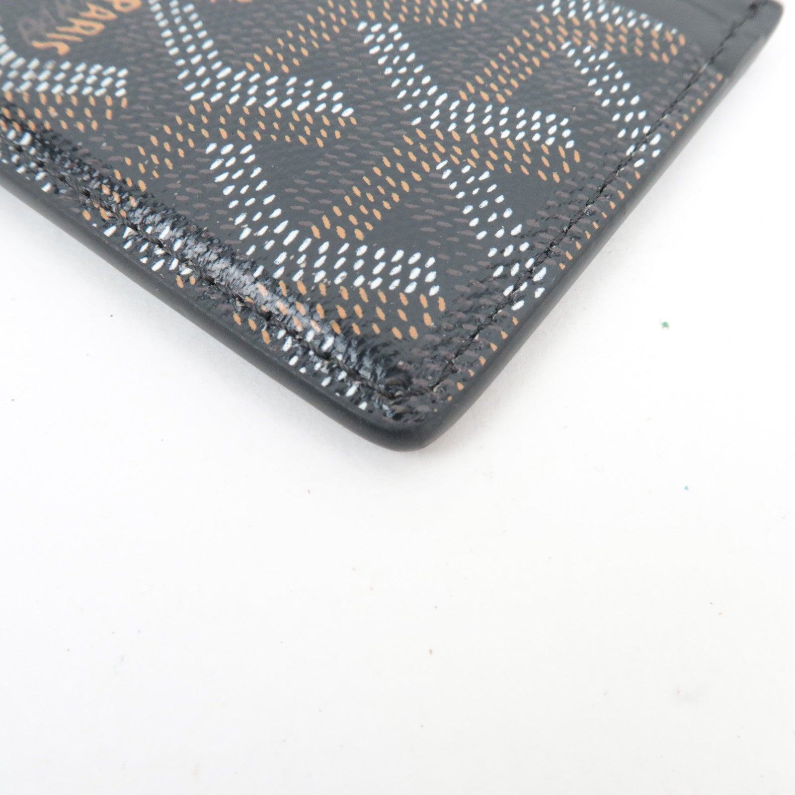 GOYARD Herringbone Saint-Sulpice Card Case PVC Leather Black