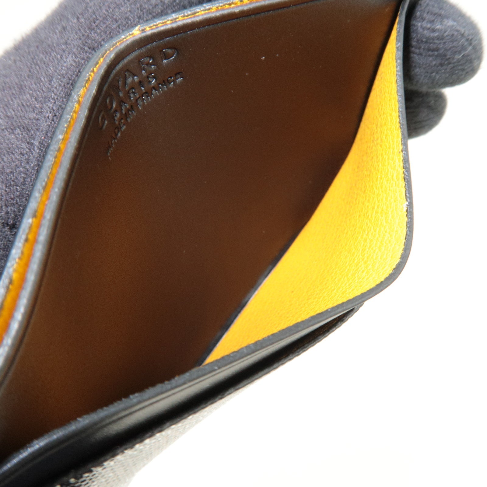 GOYARD Herringbone Saint-Sulpice Card Case PVC Leather Black