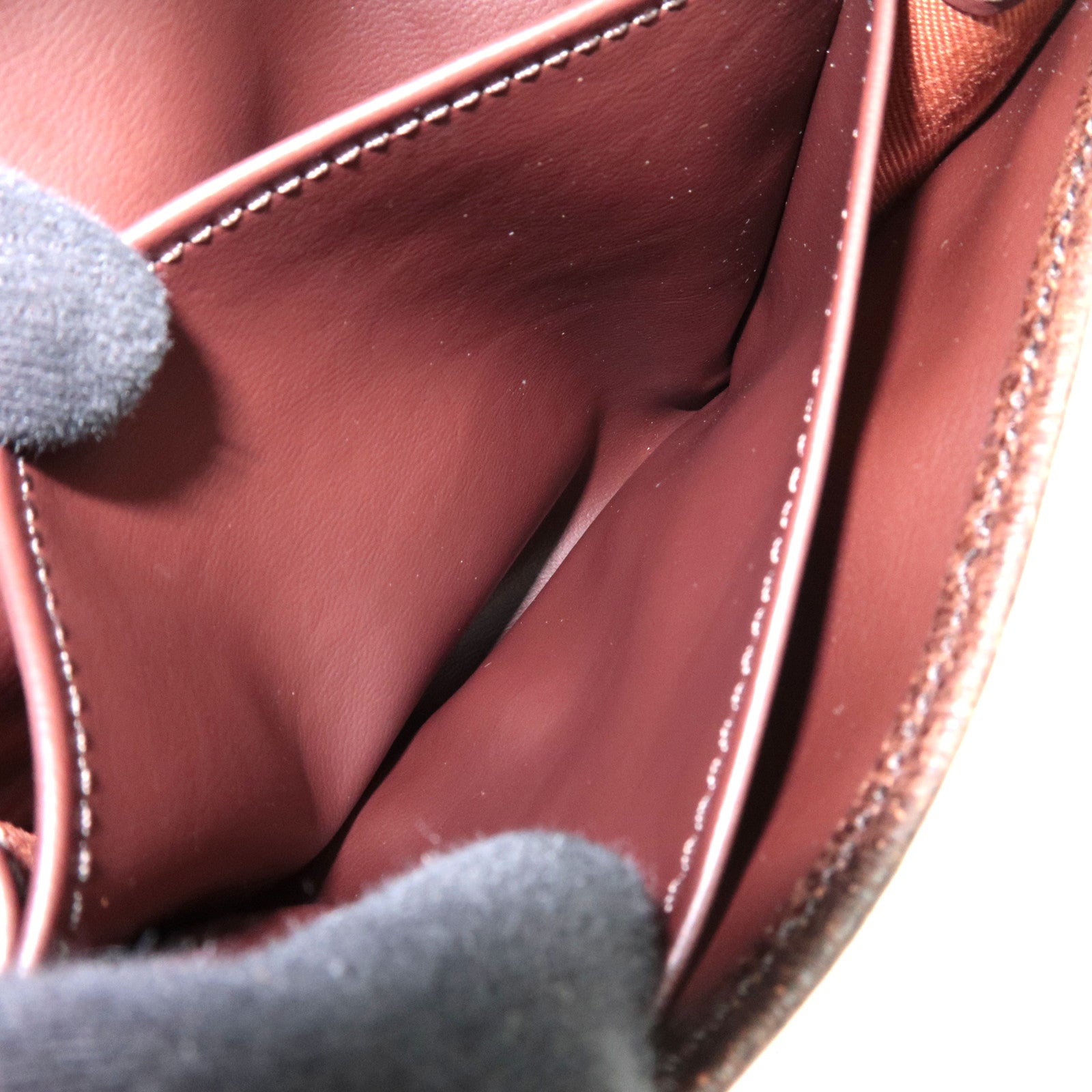 BURBERRY Burberry's Nova Plaid Pouch Canvas Leather Beige Brown