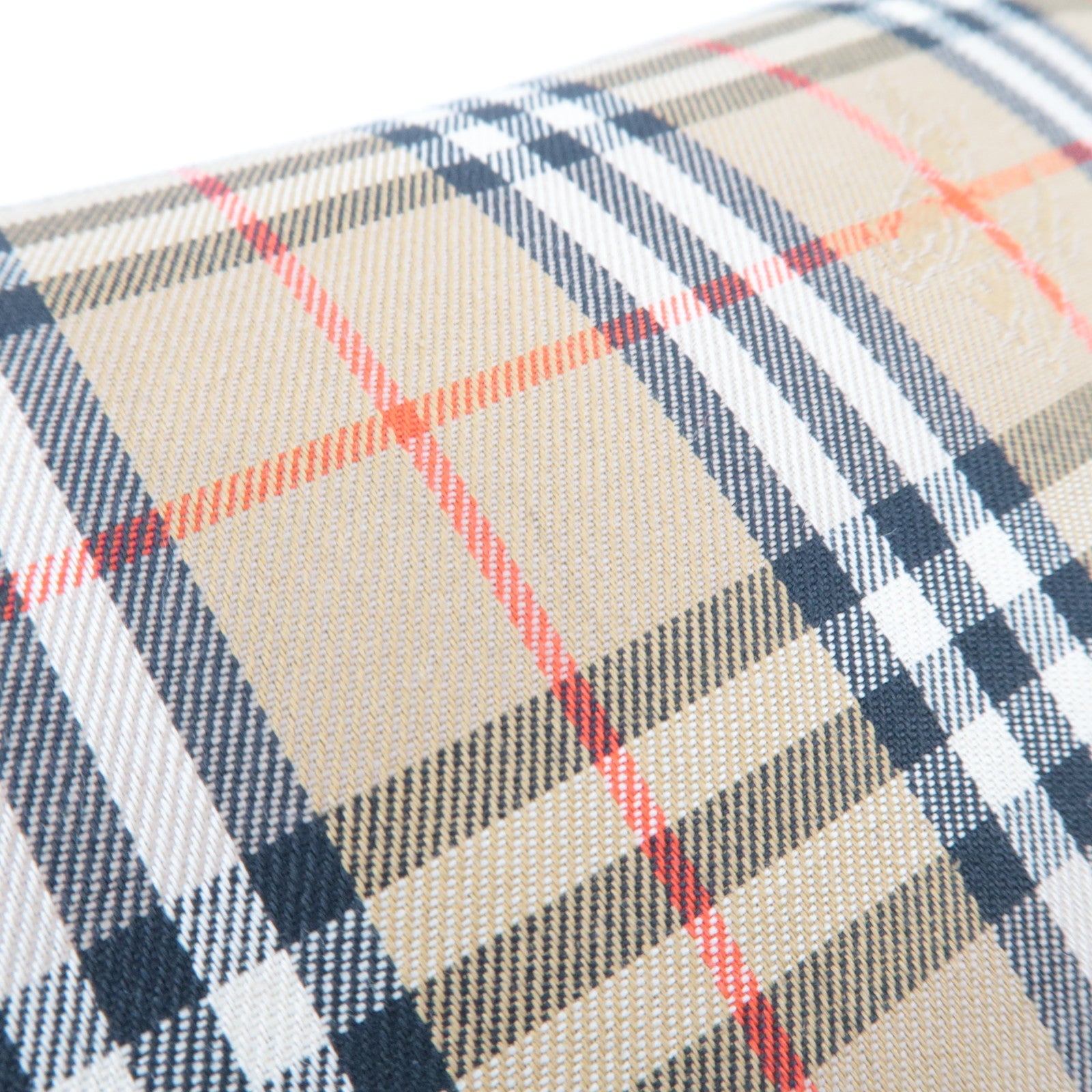 BURBERRY Burberry's Nova Plaid Pouch Canvas Leather Beige Brown