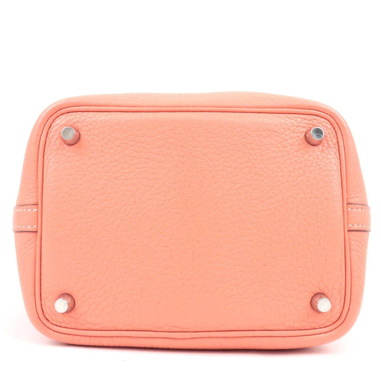 HERMES Picotin Lock PM Handbag □P Stamp (2012) Taurillon Clemence Flamingo Silver HDW *Dust bag, Key Lock