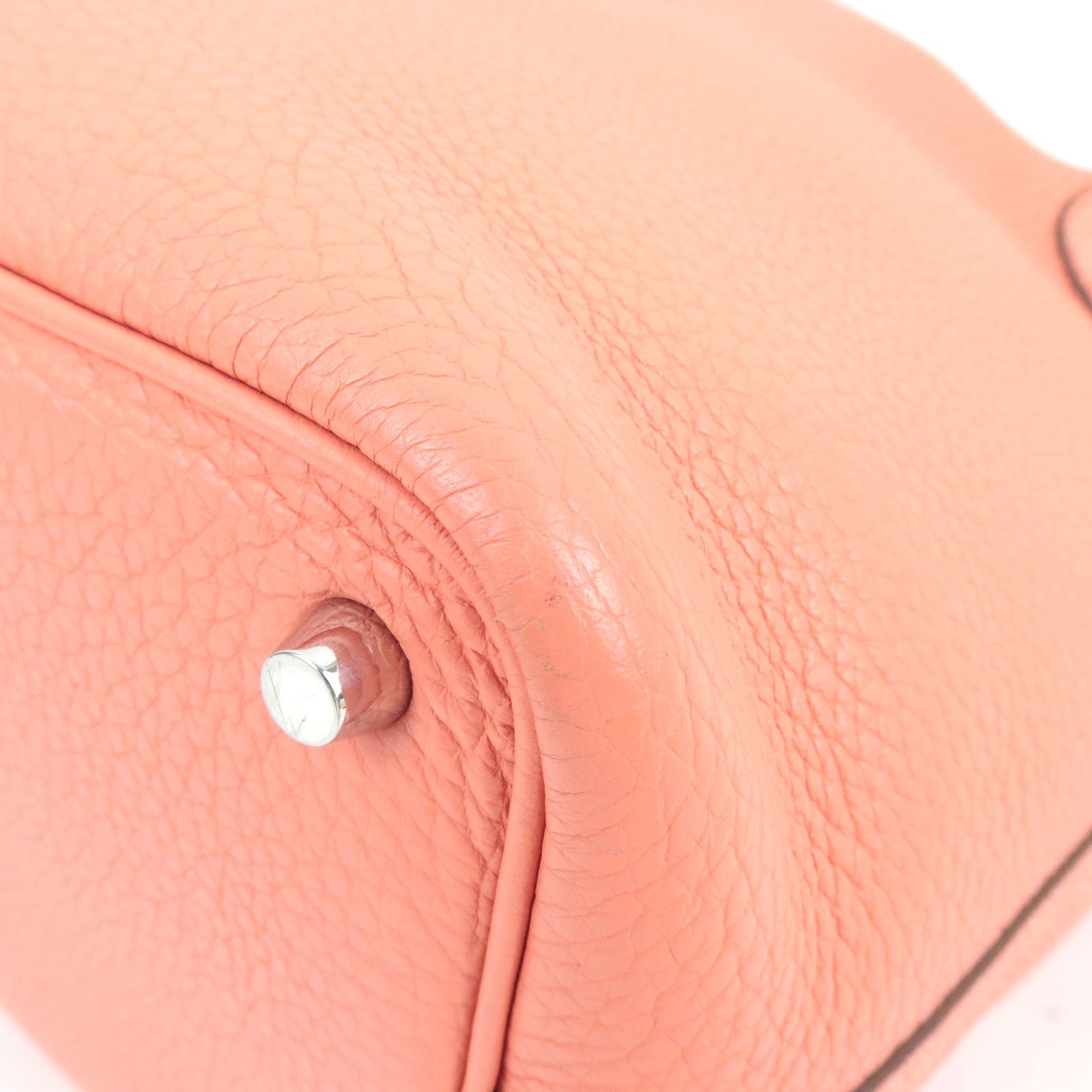 HERMES Picotin Lock PM Handbag □P Stamp (2012) Taurillon Clemence Flamingo Silver HDW *Dust bag, Key Lock