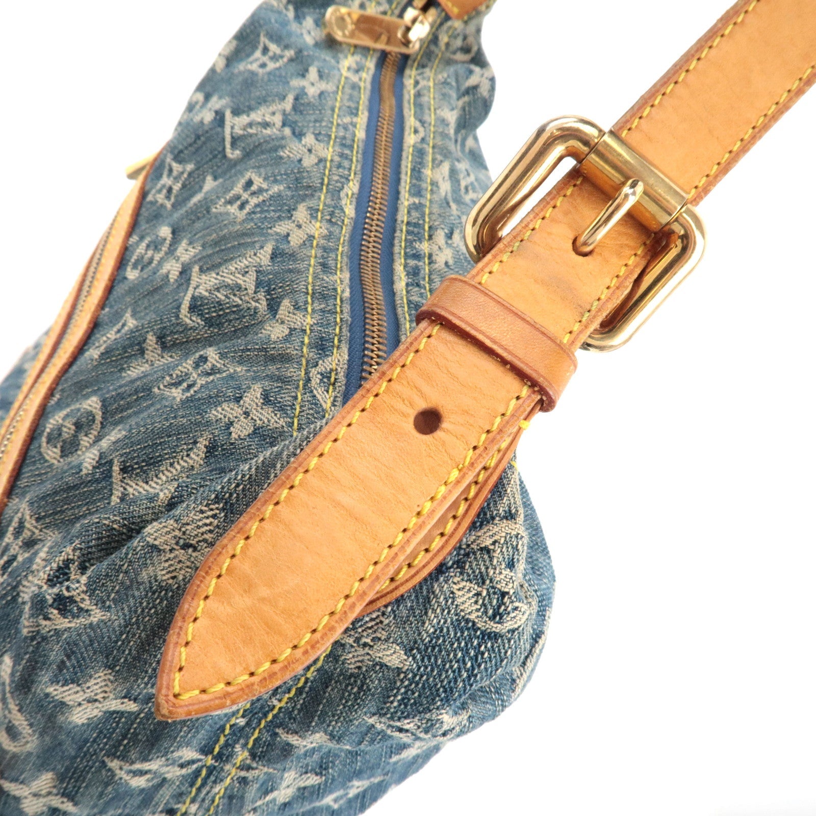 Louis Vuitton Monogram Denim Baggy GM Shoulder Bag Blue M95048 FL0056